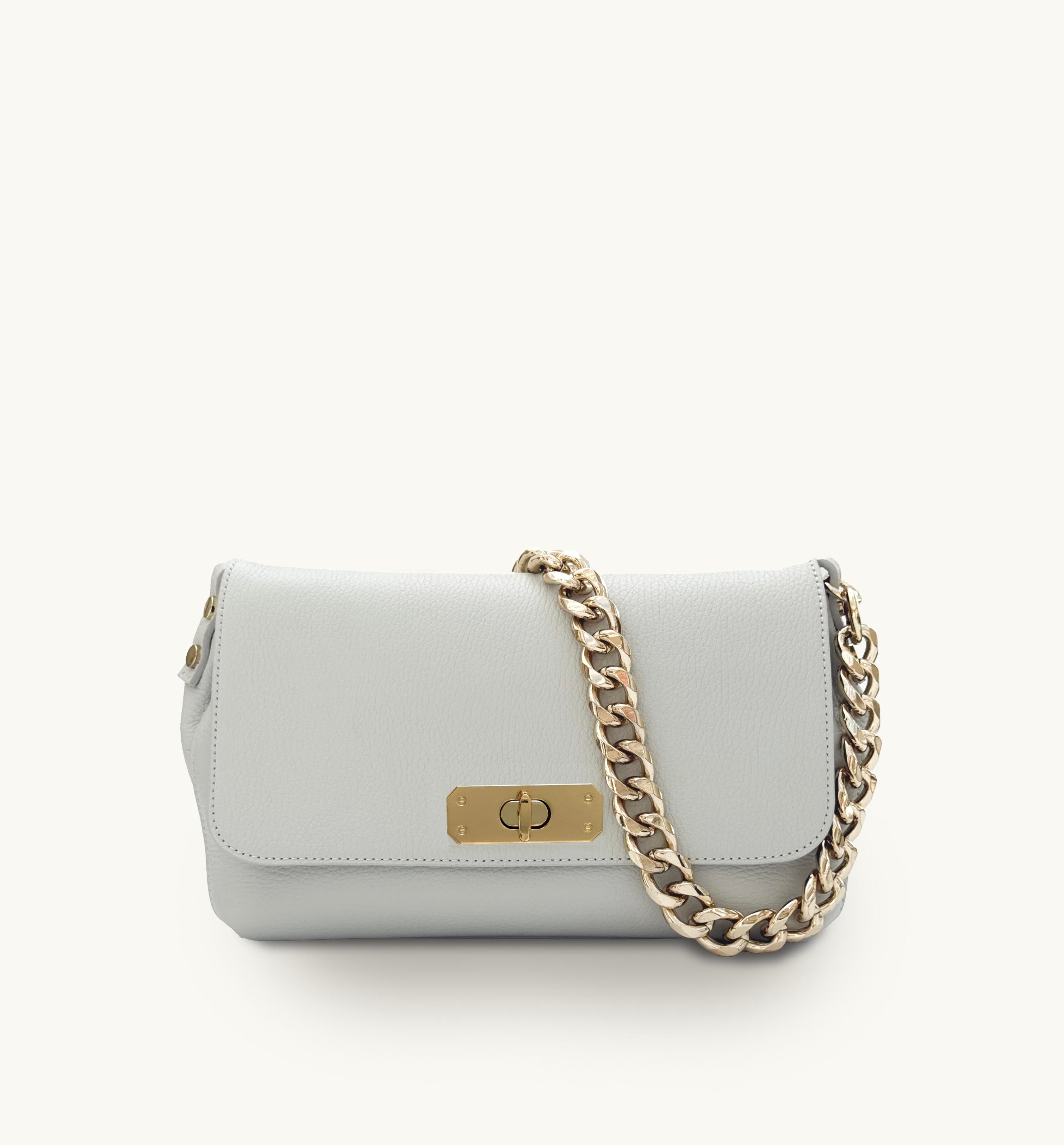 The Maisie Maxi Pale Grey Leather Bag
