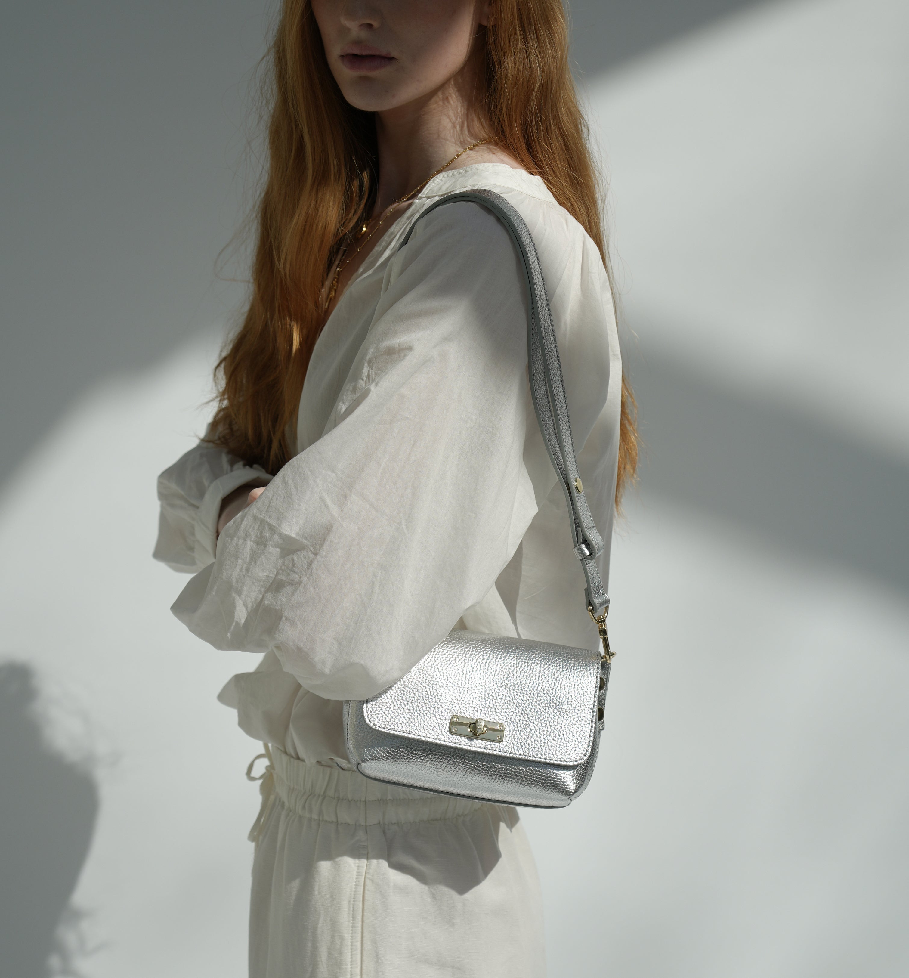 The Maisie Silver Leather Bag
