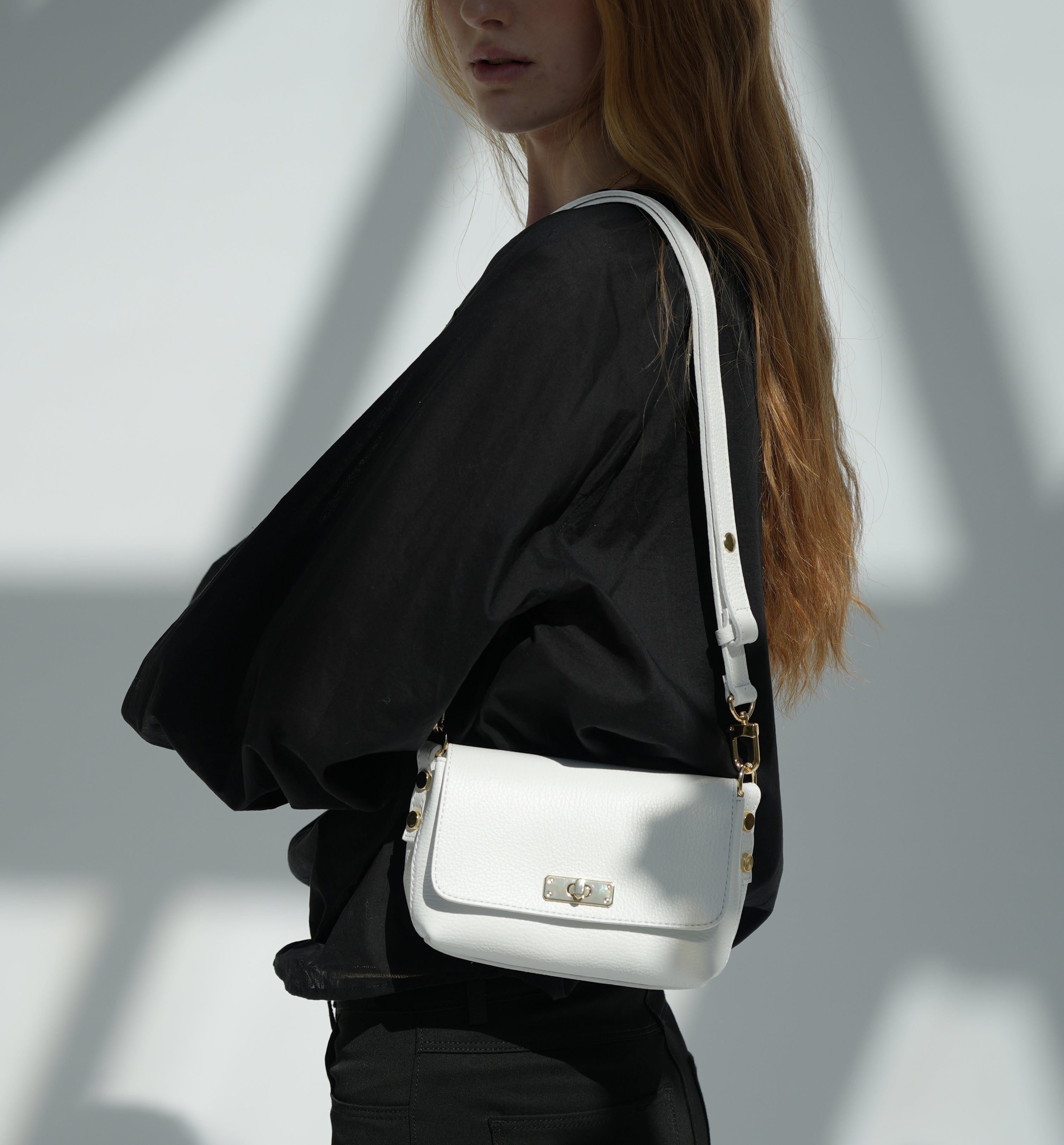 The Maisie White Leather Bag