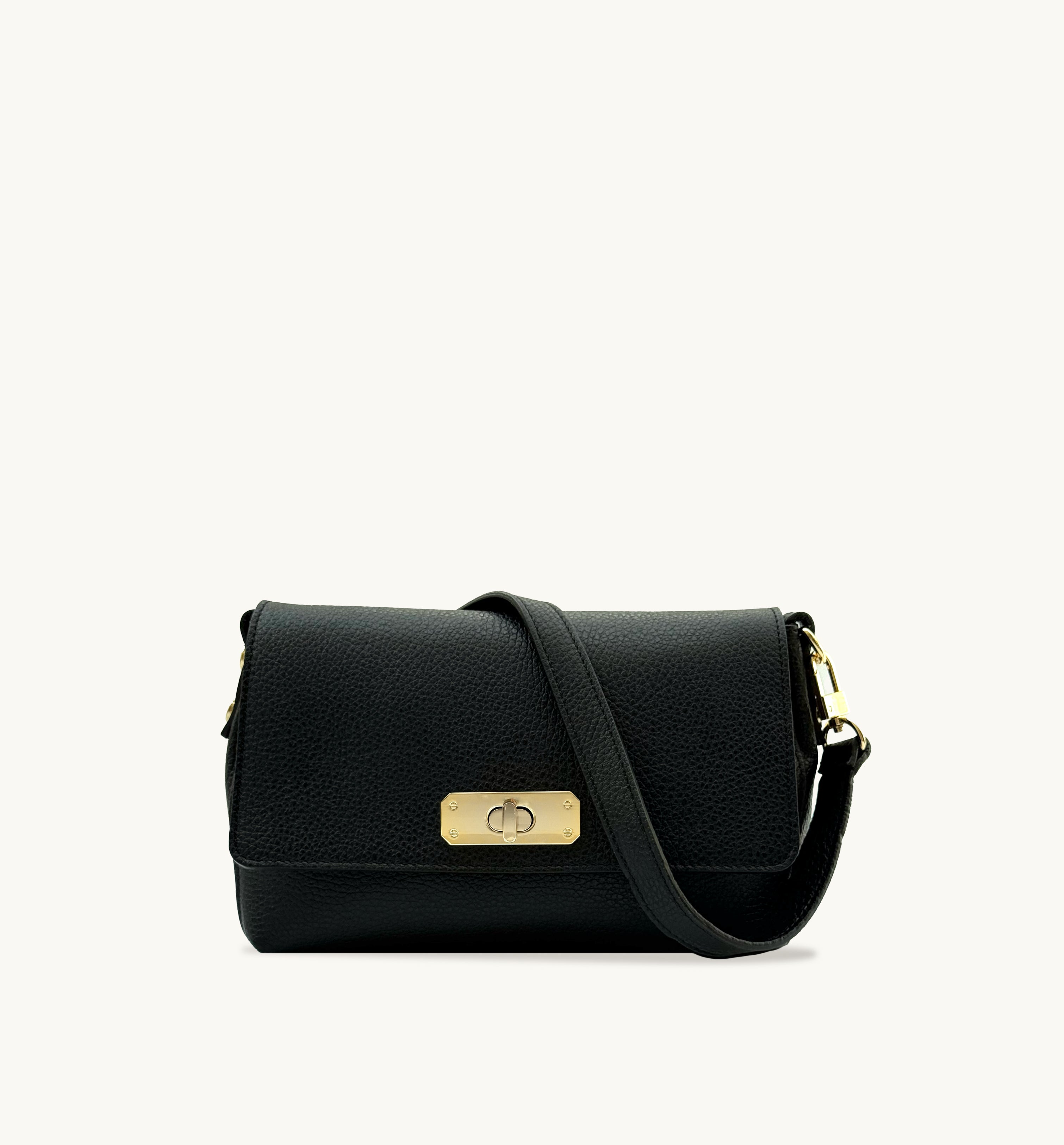 The Maisie Midi Black Leather Bag