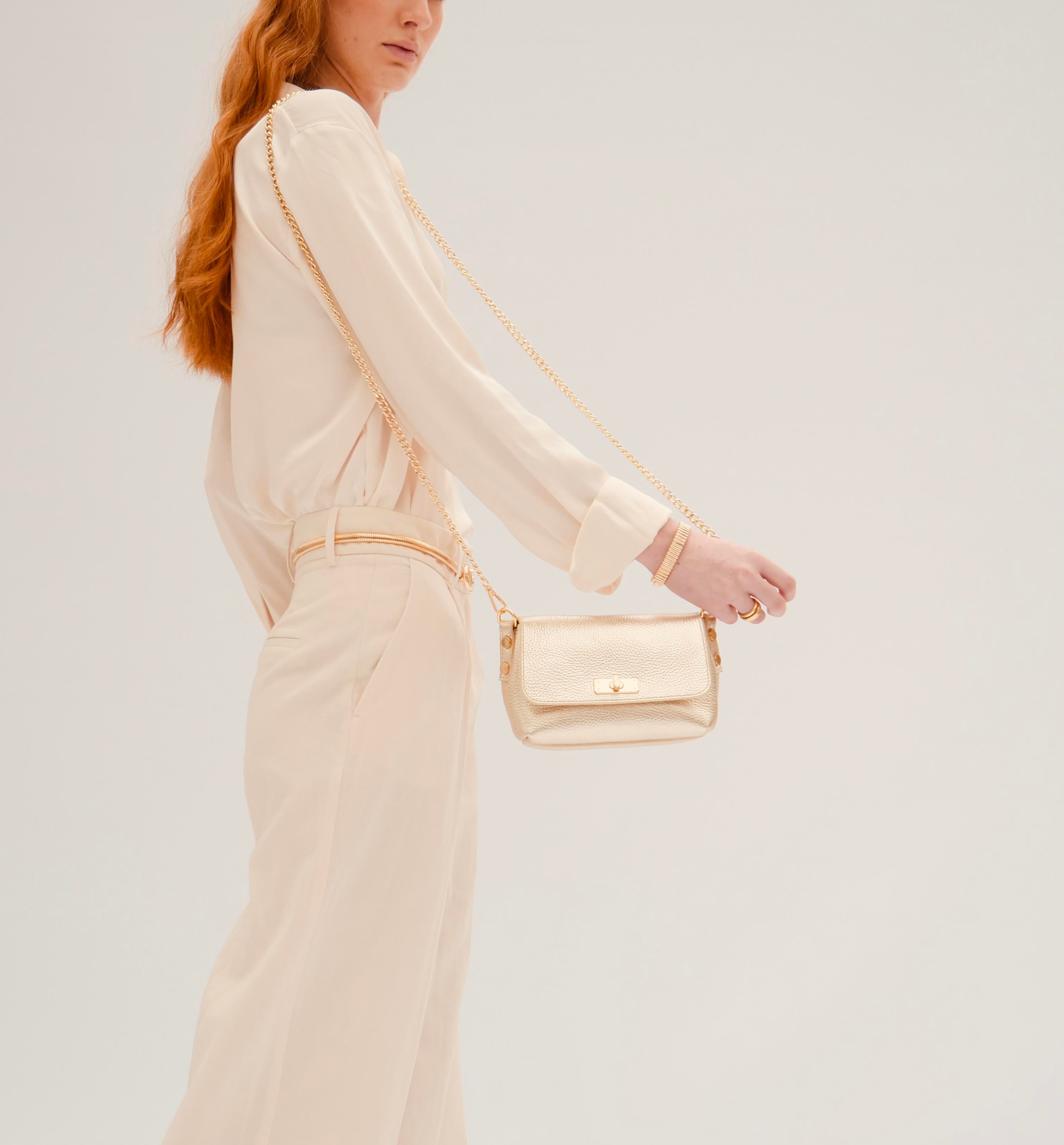 The Maisie Gold Leather Bag