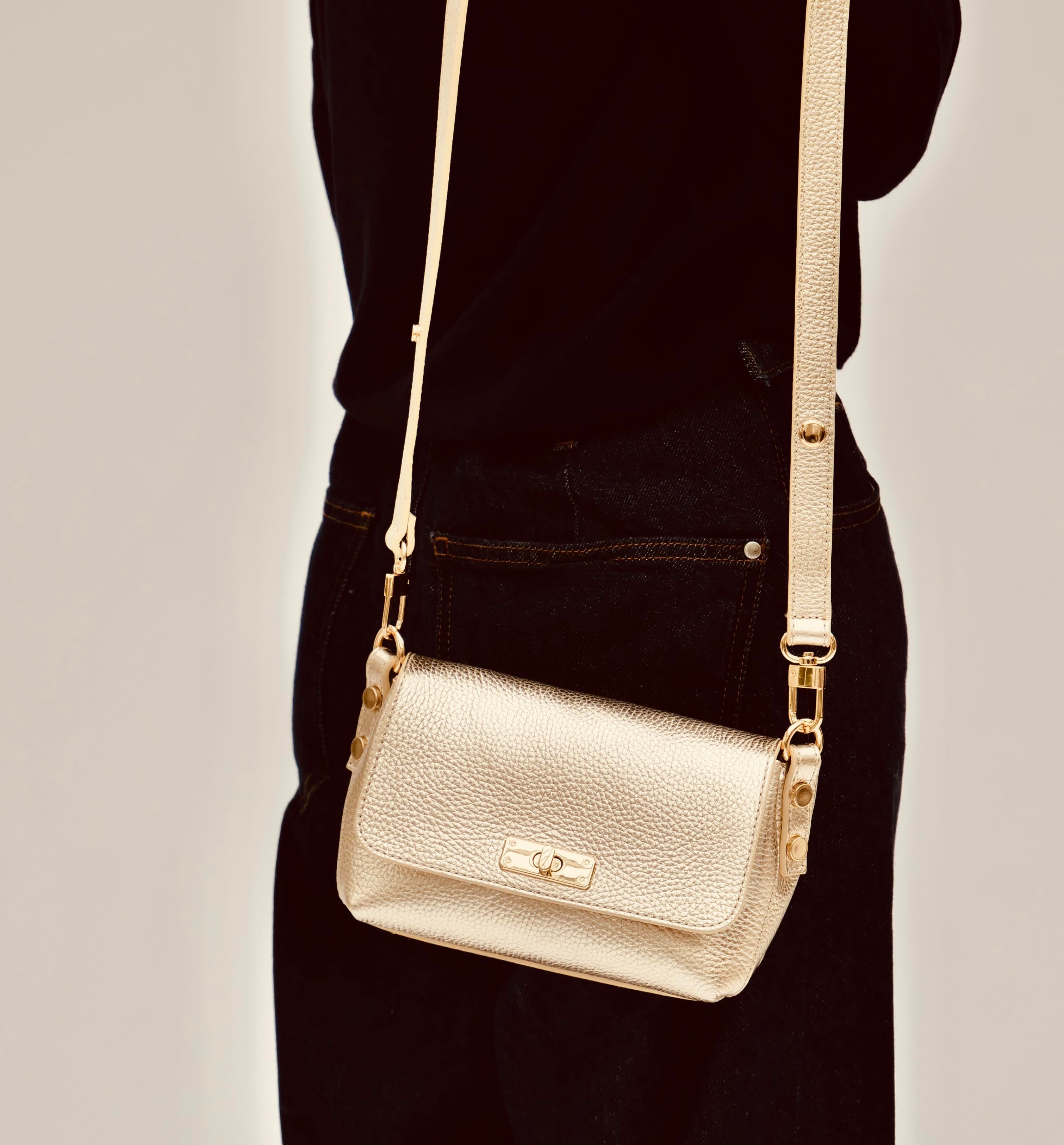 The Maisie Gold Leather Bag