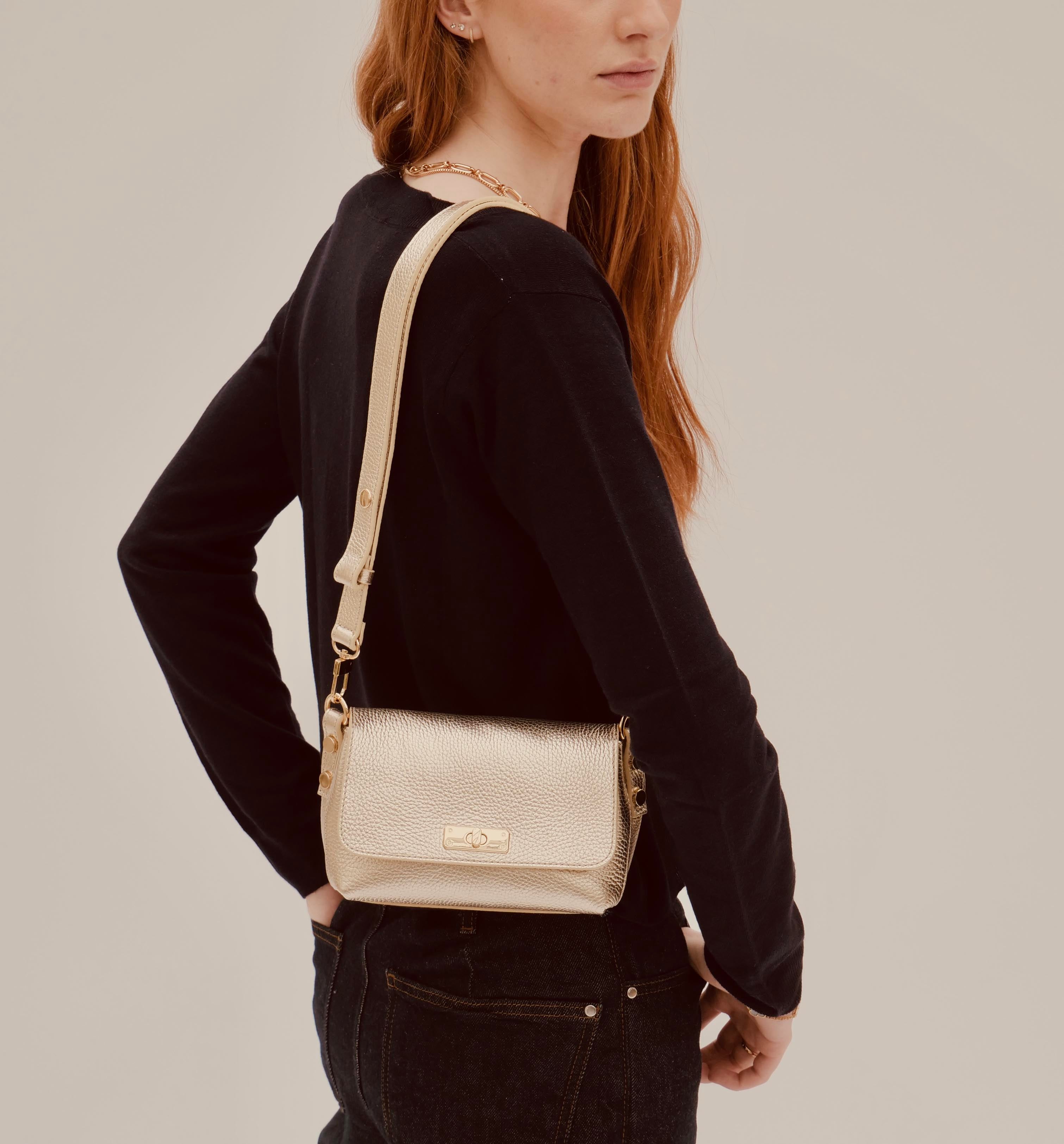 The Maisie Gold Leather Bag