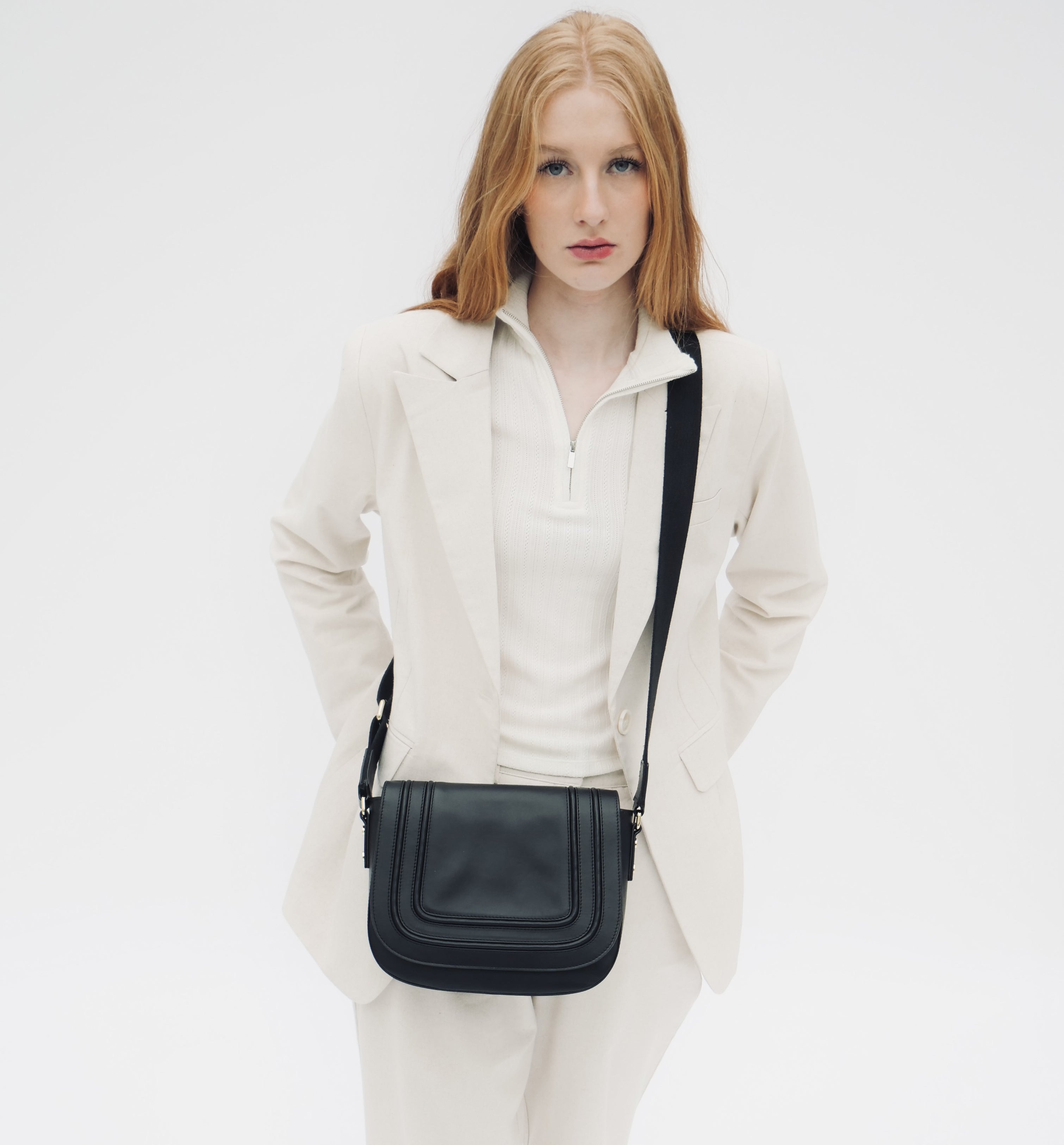 The Mimi Maxi Navy Leather Bag