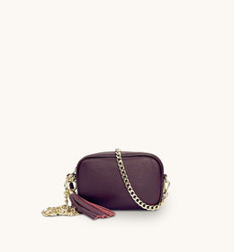 Apatchy Mini Port Leather Phone Bag With Gold Chain Crossbody Strap