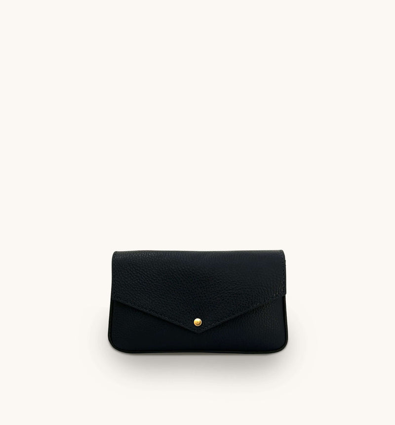 The Munro Black Leather Shoulder Bag