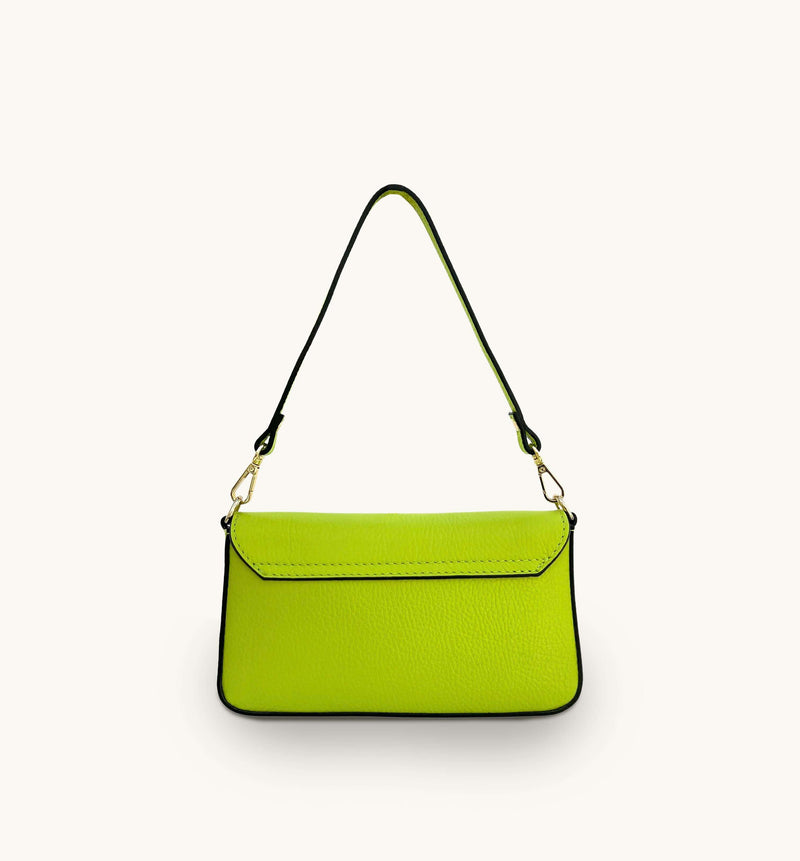 The Munro Lime Green Leather Shoulder Bag