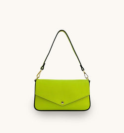 The Munro Lime Green Leather Shoulder Bag