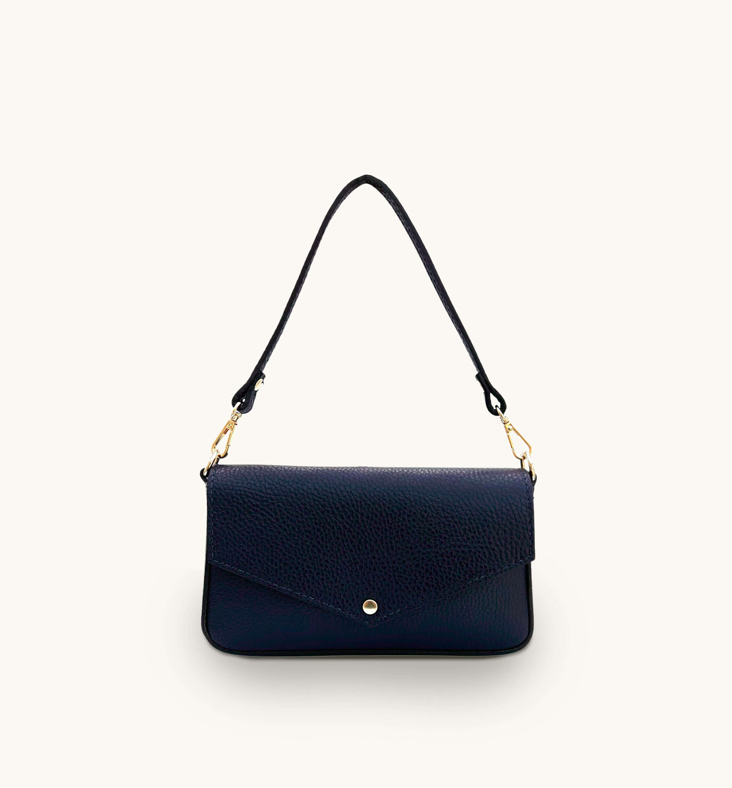 Apatchy The Munro Navy Leather Shoulder Bag