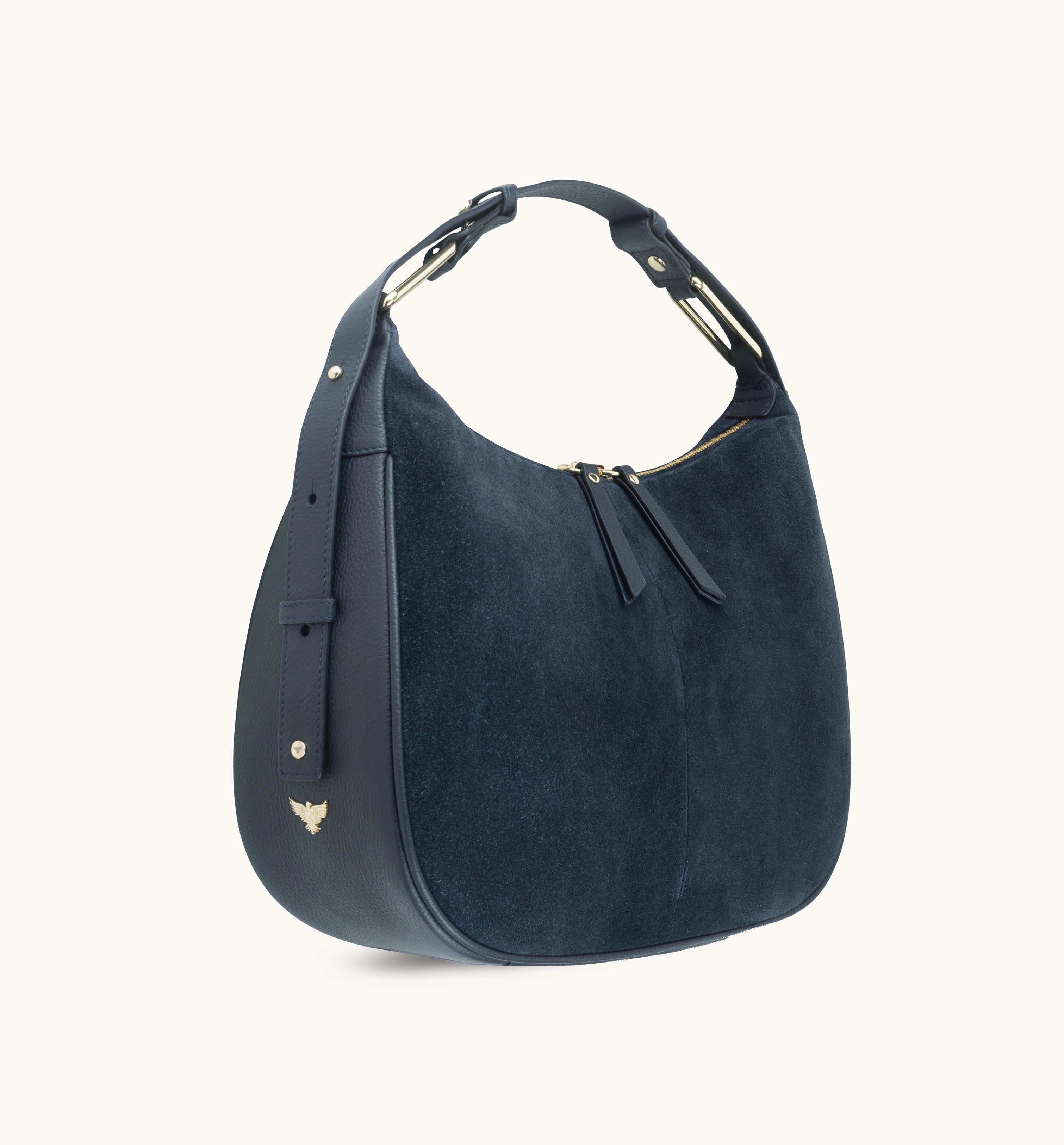 The Charlie Navy Suede Bag