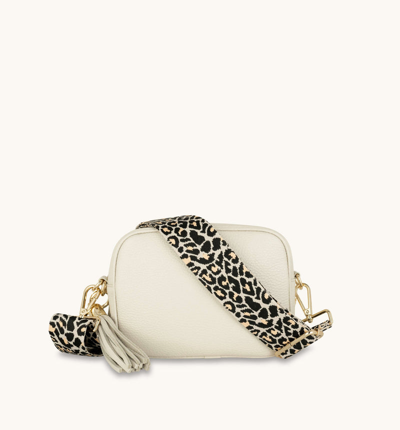 Apatchy London Stone Tassel Bag With Apricot Cheetah Strap
