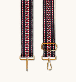 The Mini Tassel Navy Leather Phone Bag With Navy Boho Strap