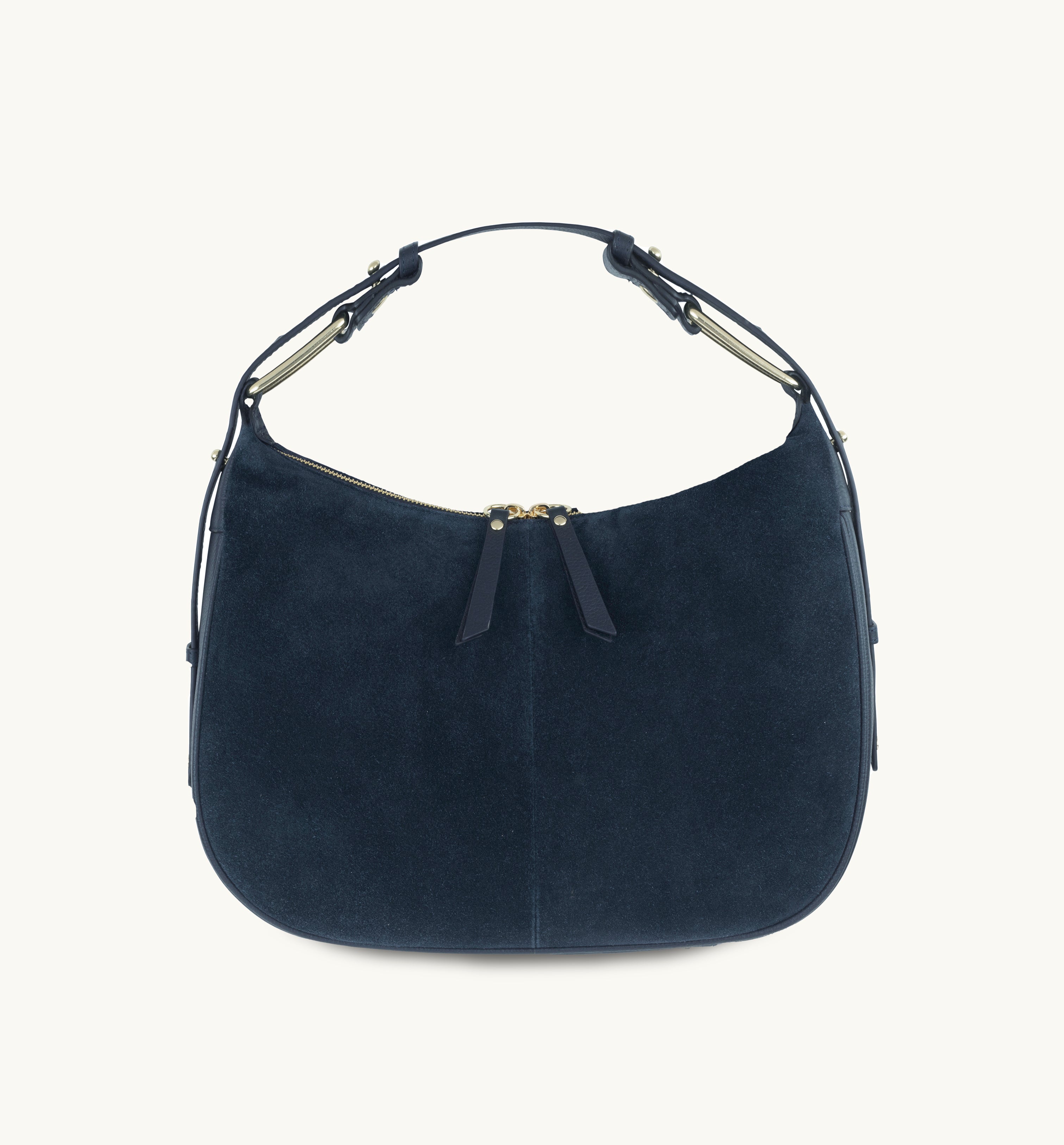 The Charlie Navy Suede Bag