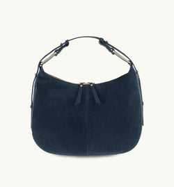 The Charlie Navy Suede Bag