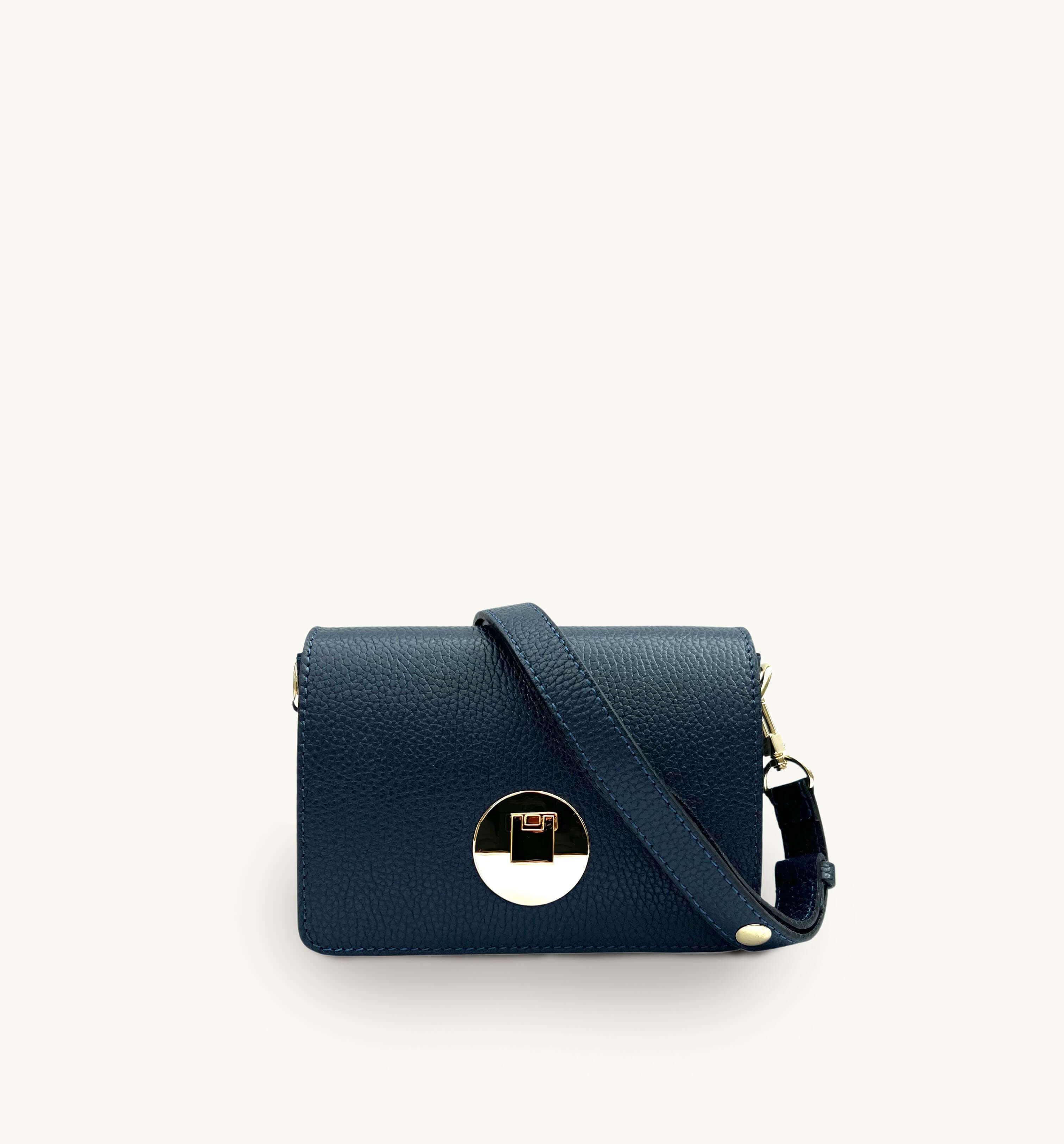 Apatchy London Navy Newbury crossbody bag