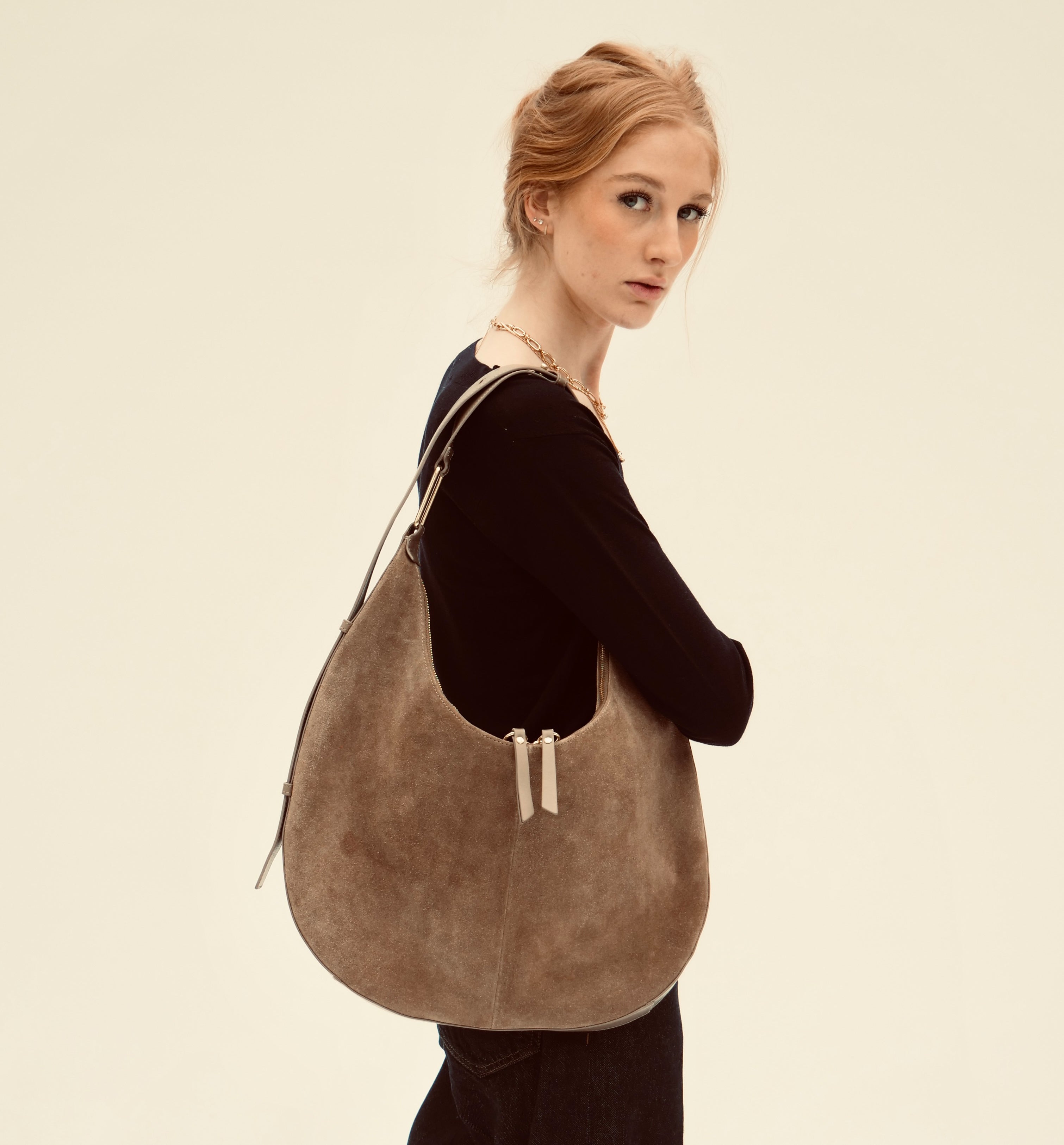 The Nora Mushroom Suede Bag