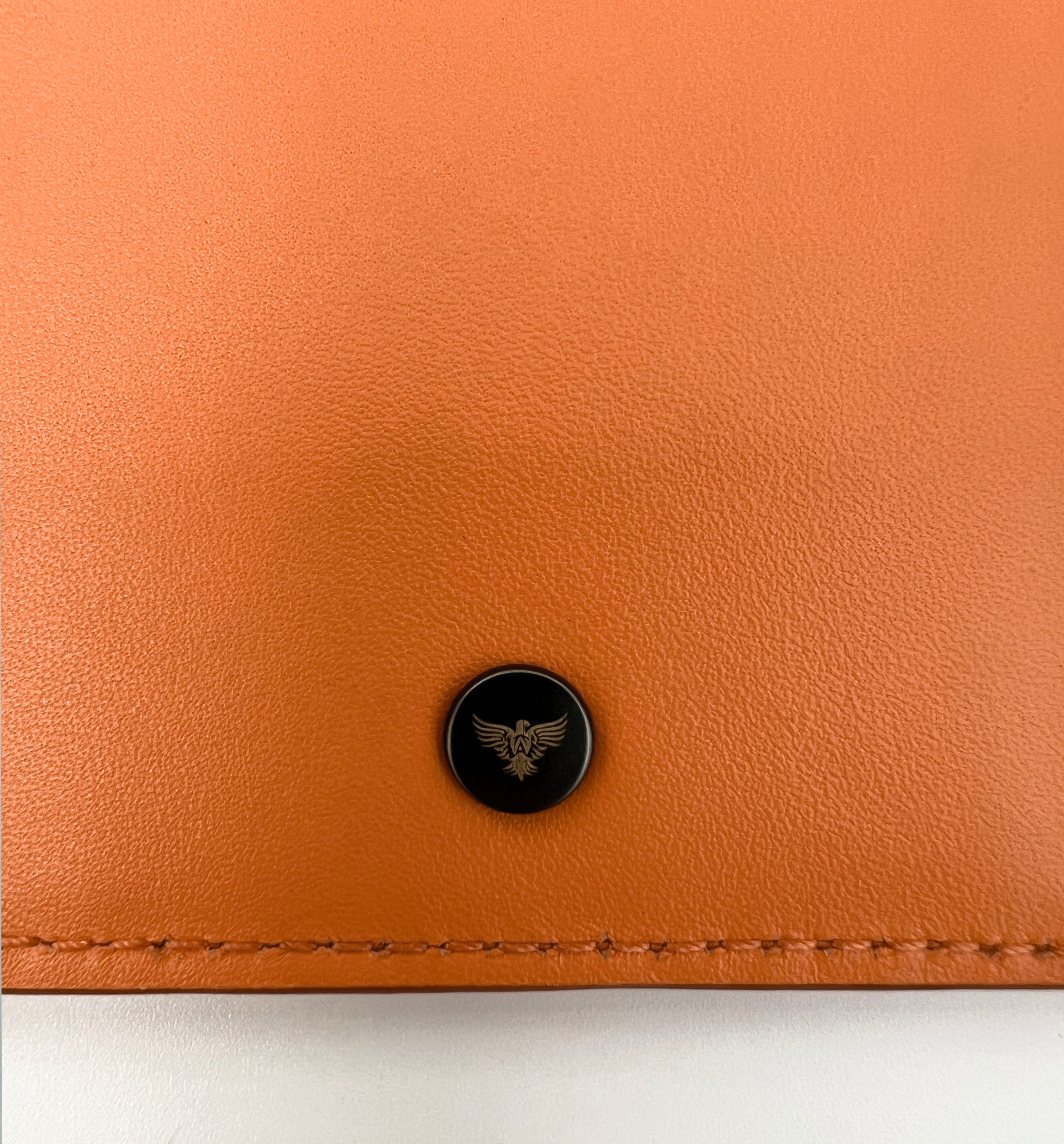 Orange Leather Luggage Tag and Black Leather AirTag Gift Set