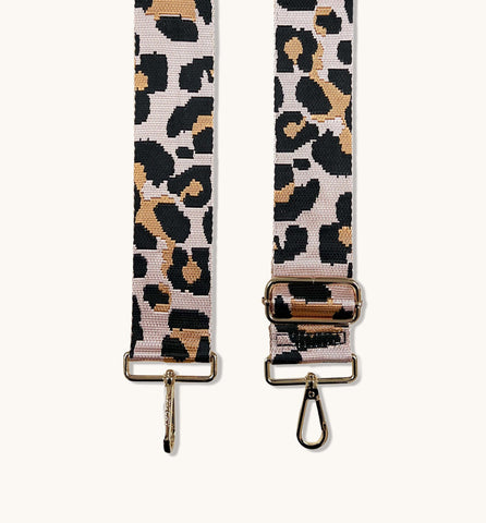 Black Leather Tote Bag With Pale Pink Leopard Strap – Apatchy London