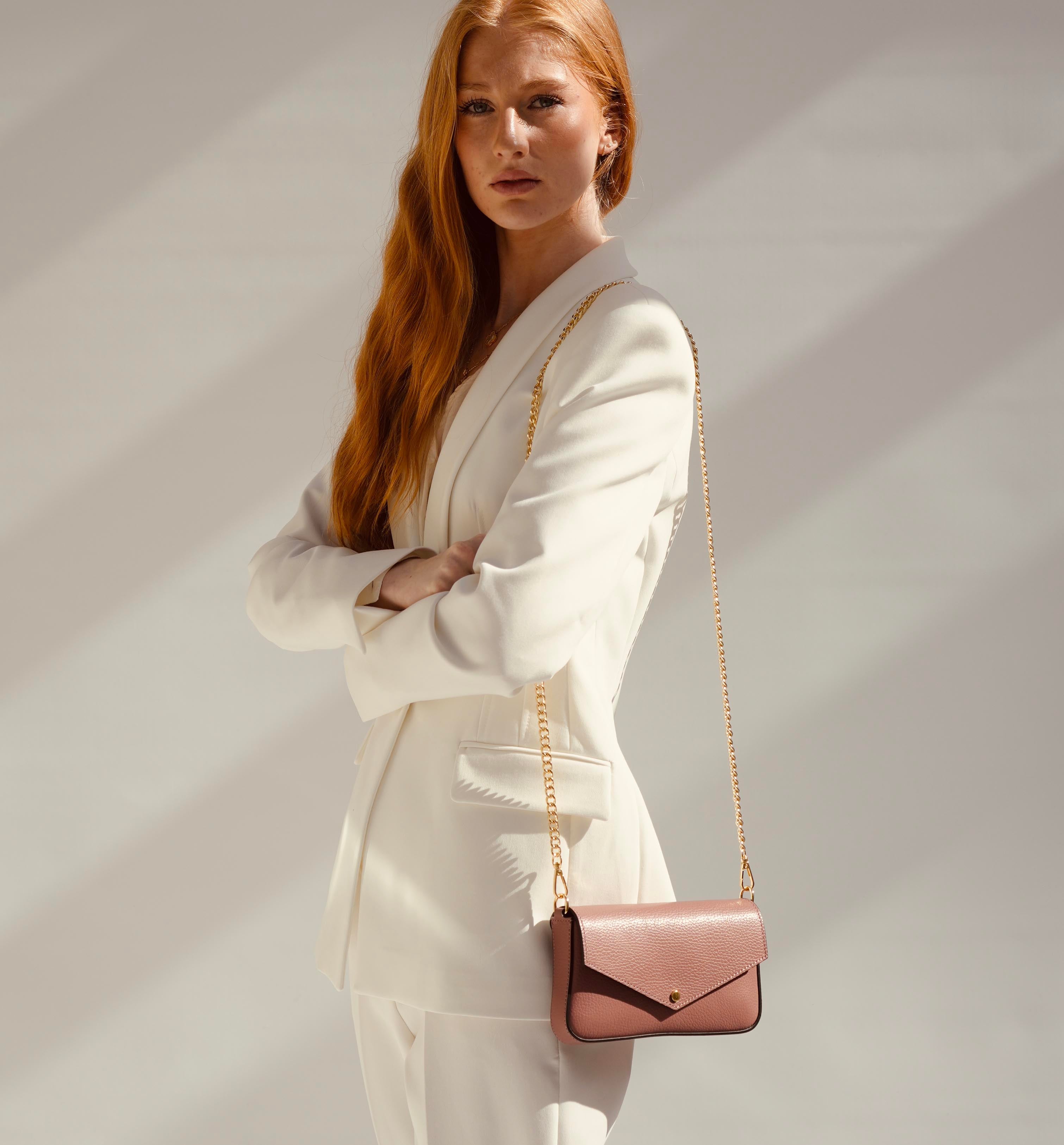 The Munro Antique Rose Leather Shoulder Bag