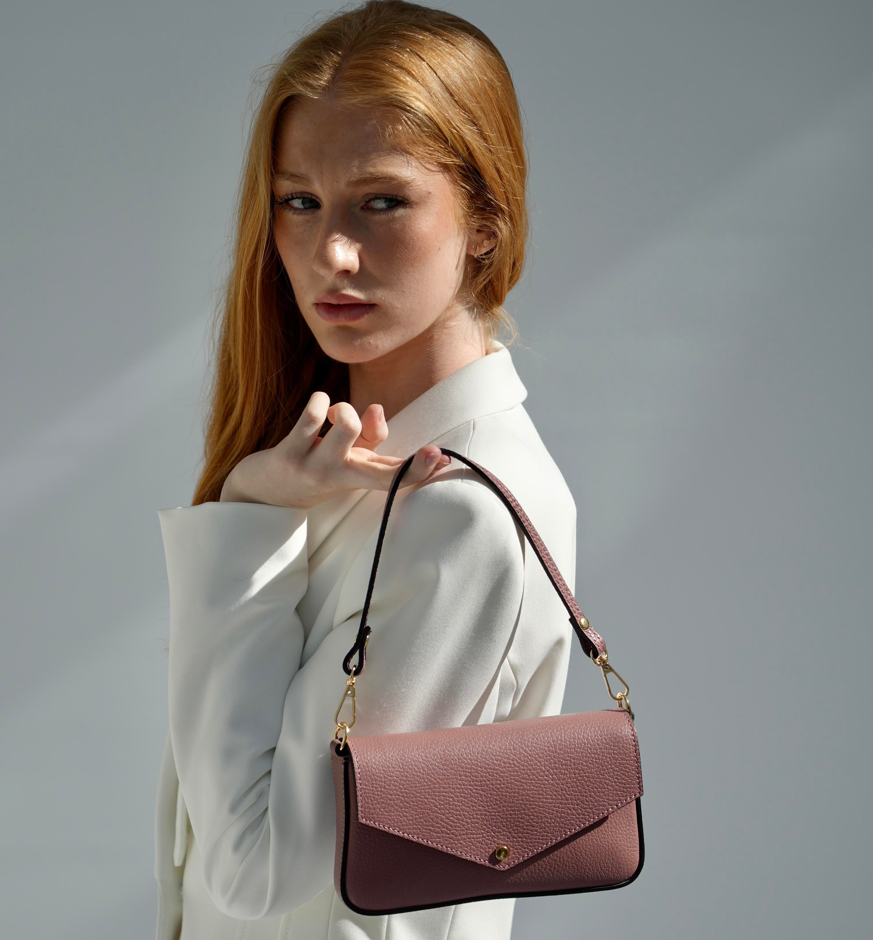 The Munro Antique Rose Leather Shoulder Bag