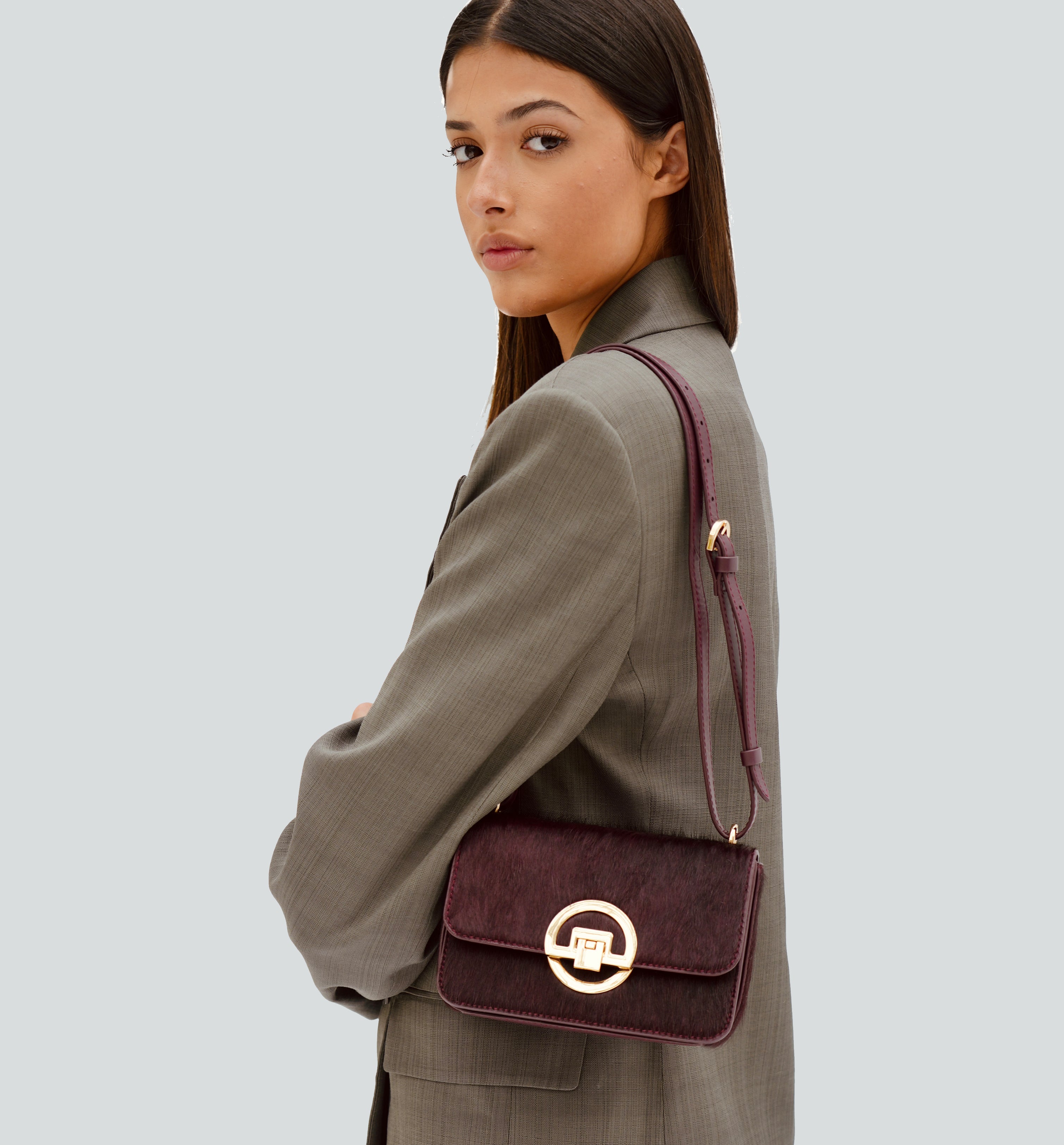 The Tilly Burgundy Hair-On Leather Bag