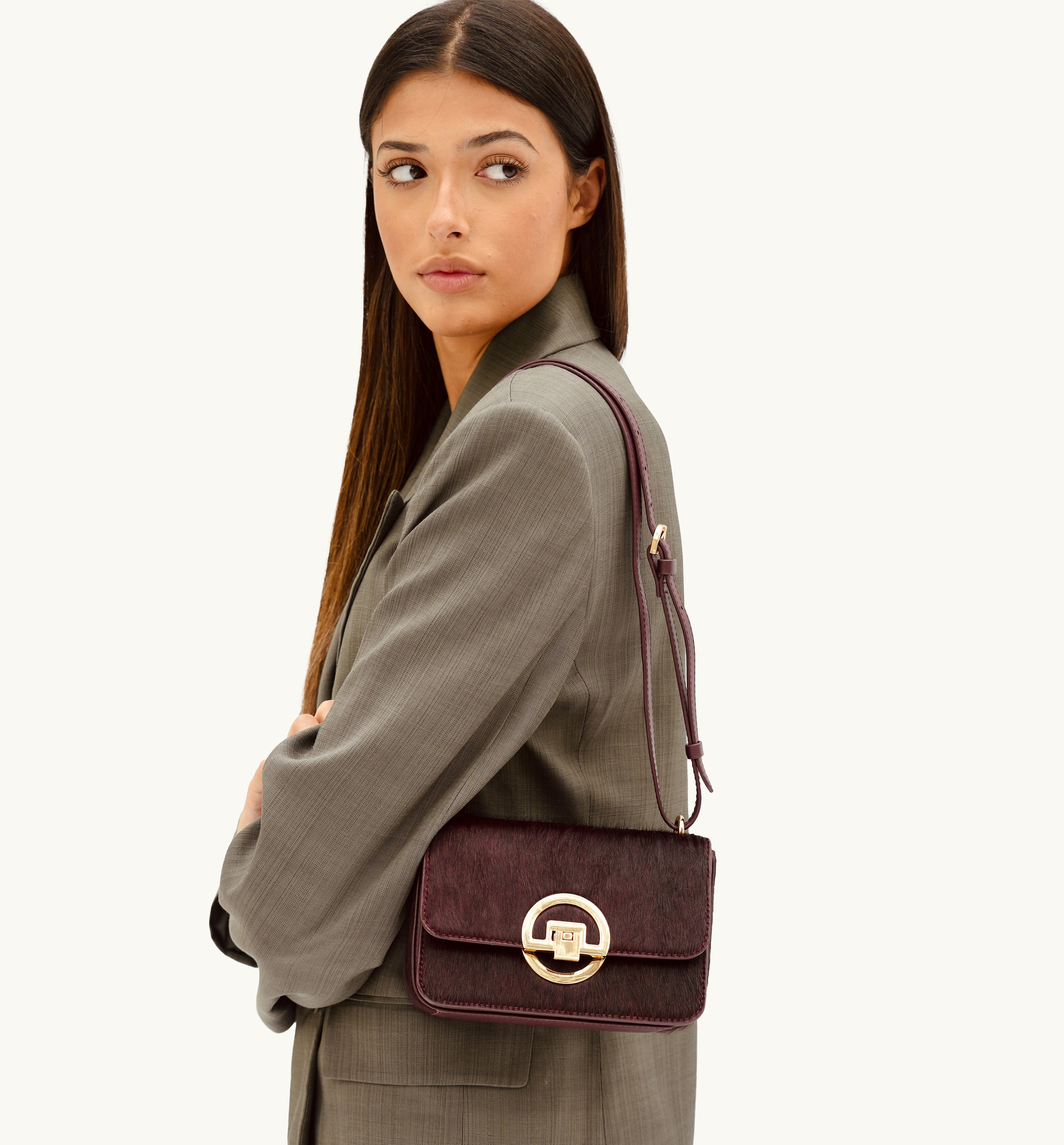 The Tilly Burgundy Hair-On Leather Bag