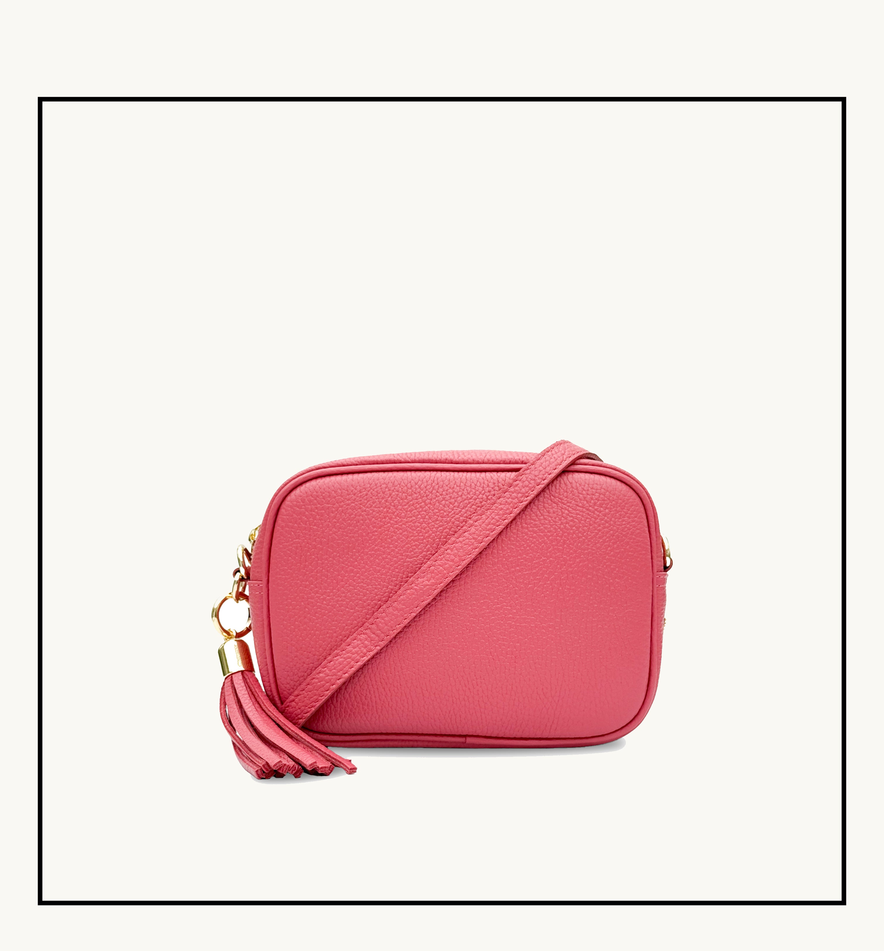 The Tassel Raspberry Leather Crossbody Bag