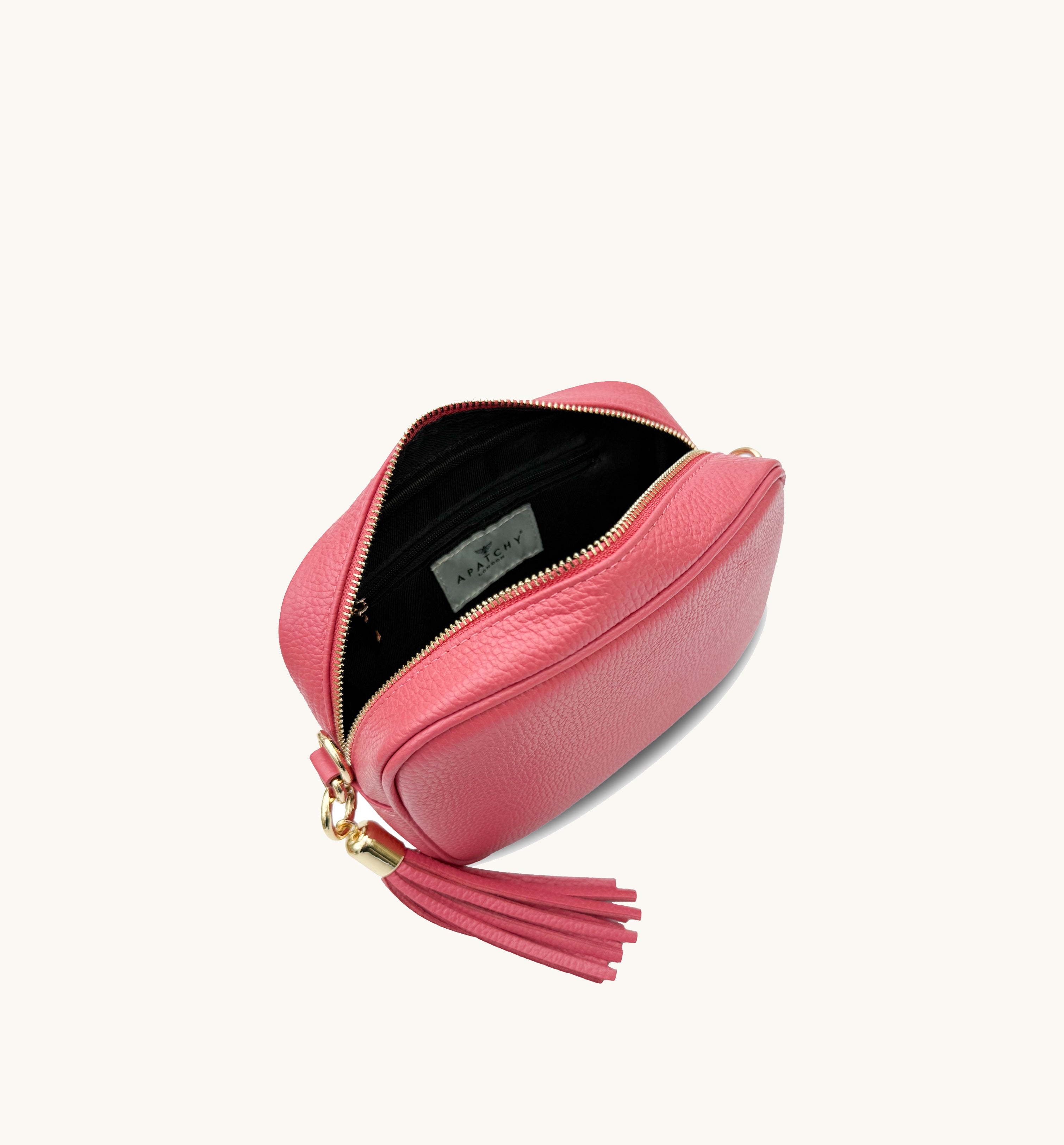 The Tassel Raspberry Leather Crossbody Bag
