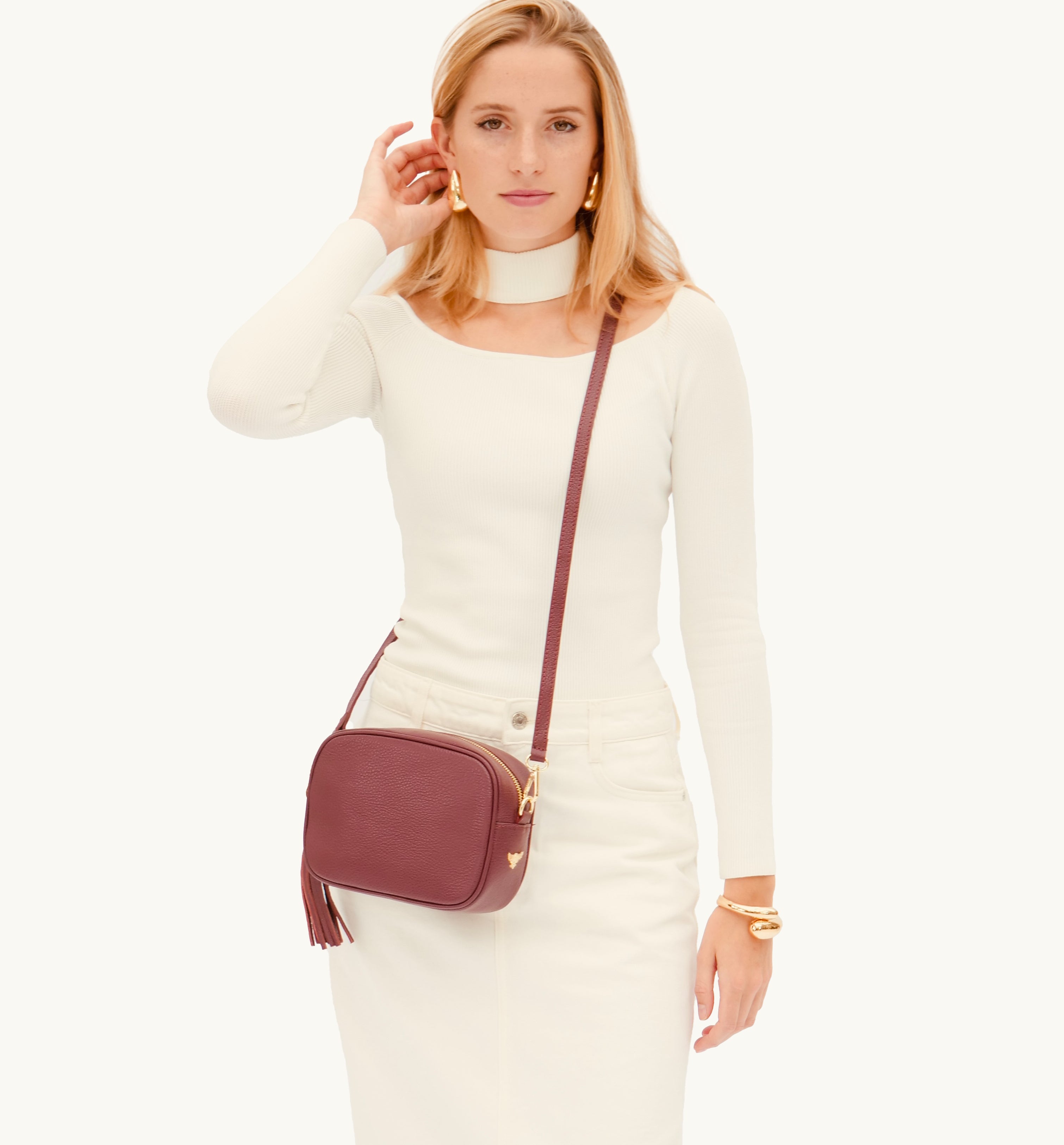 The Tassel Port Leather Crossbody Bag
