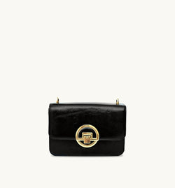 The Tilly Black Crinkle Patent Leather Bag