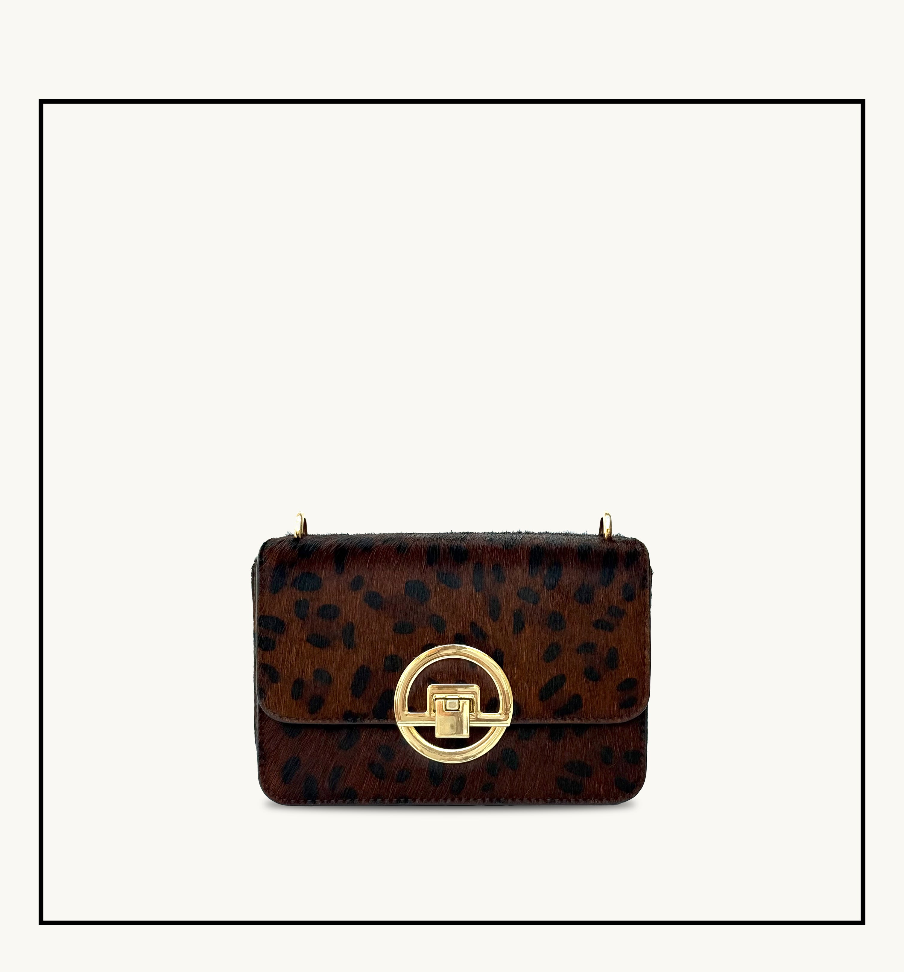 The Tilly Dark Leopard Hair-On Leather Bag