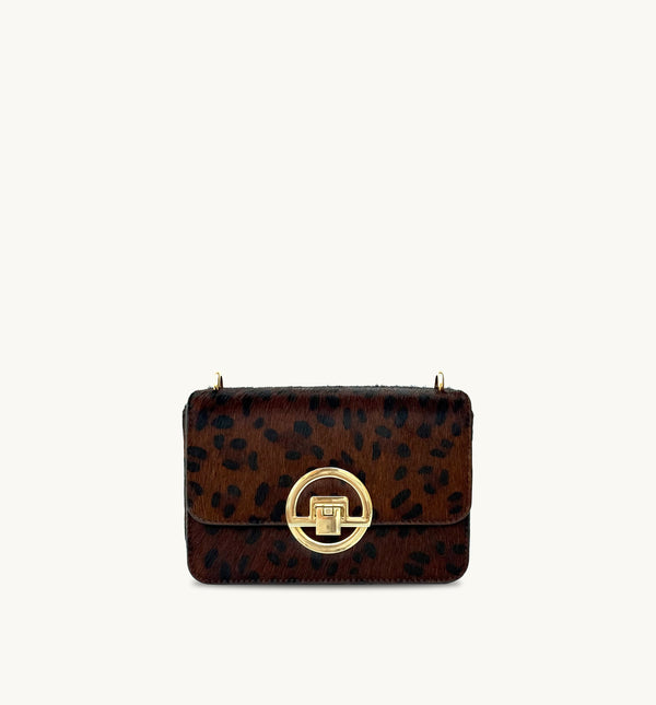 The Tilly Dark Leopard Hair-On Leather Bag