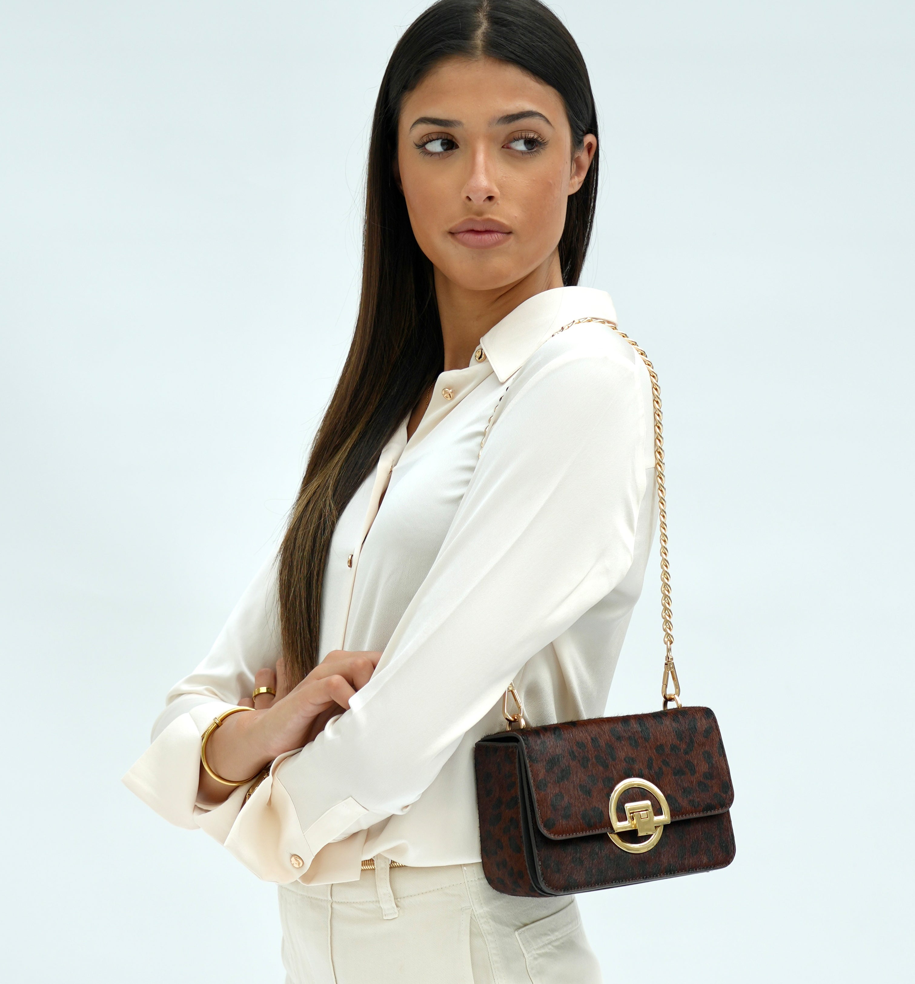 The Tilly Dark Leopard Hair-On Leather Bag