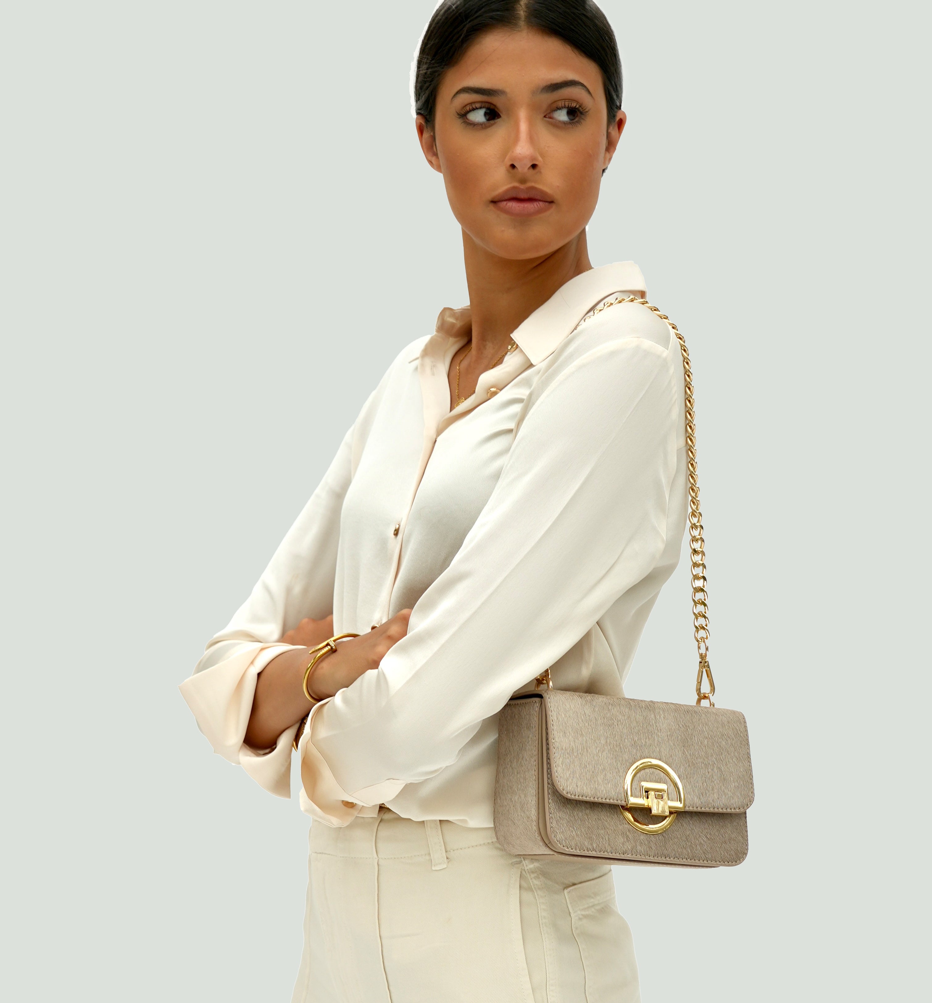 The Tilly Sand Hair-On Leather Bag