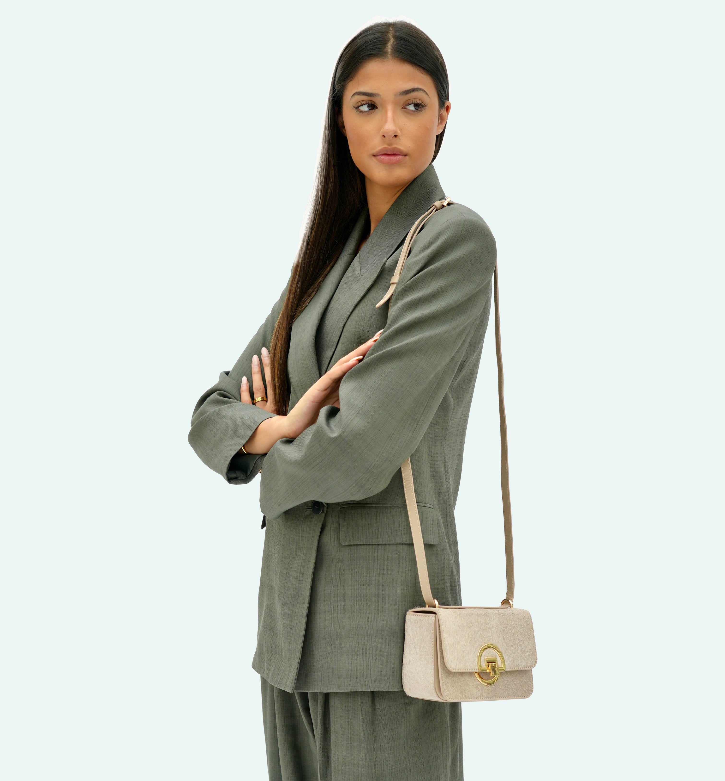 The Tilly Sand Hair-On Leather Bag
