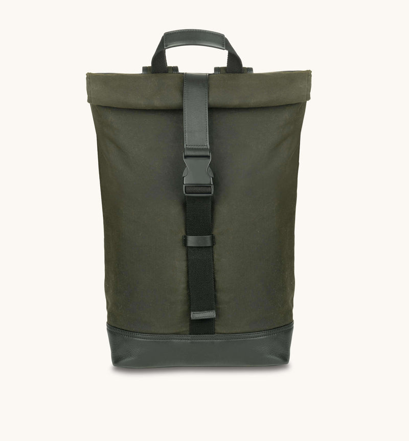 Apatchy London Waxed Canvas and Leather Backpack