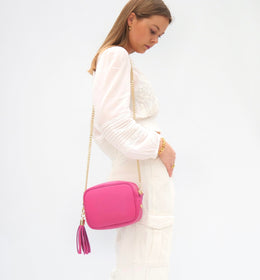 Barbie Pink Leather Crossbody Bag
