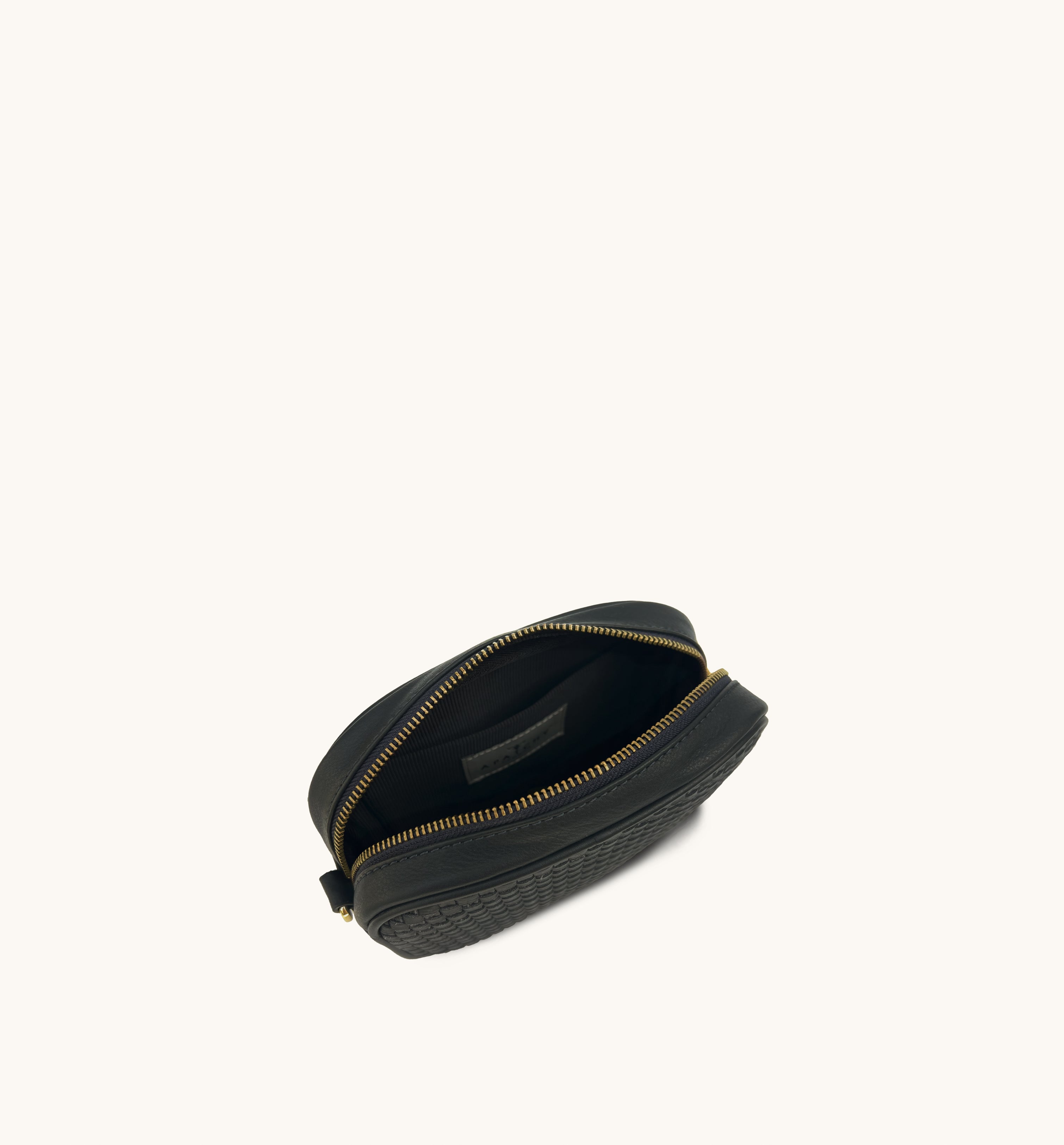 The Penelope Black Woven Leather Camera Bag