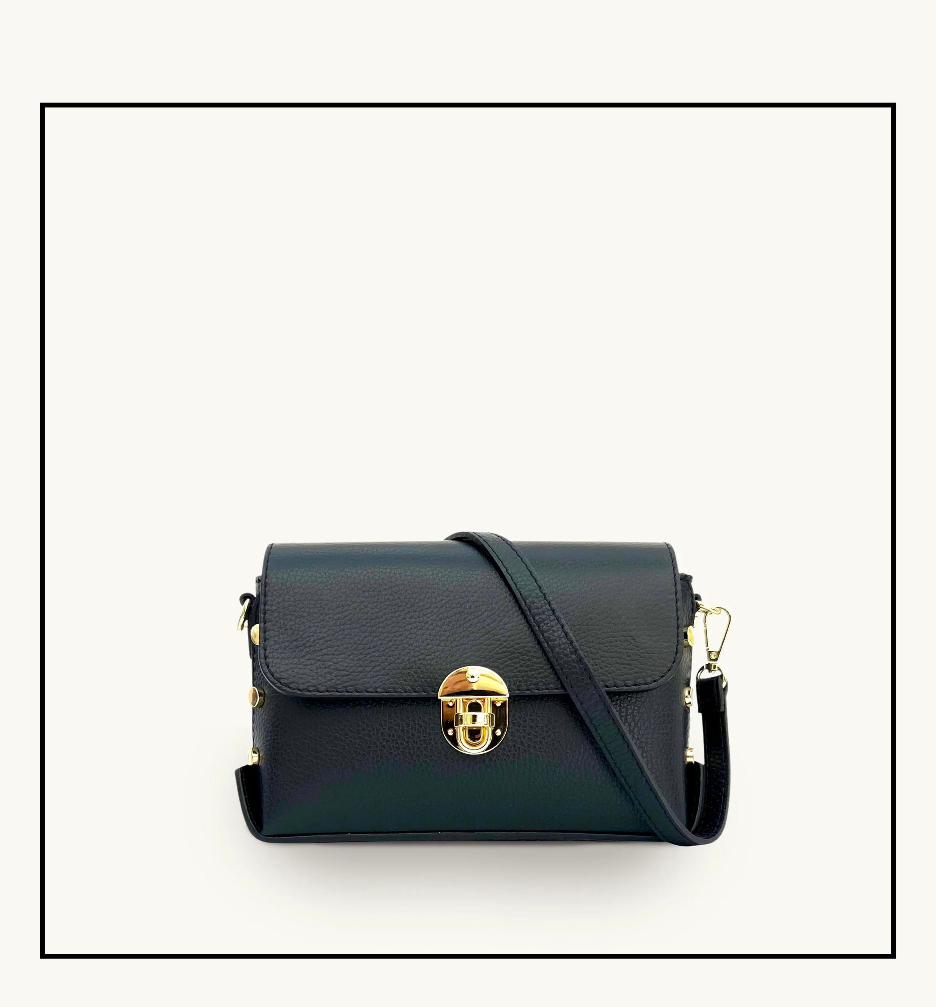 The Bloxsome Black Leather Crossbody Bag