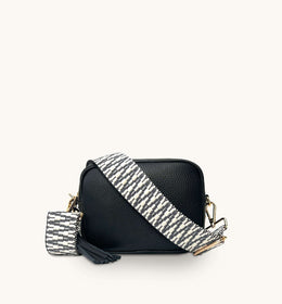 Apatchy London Black Tassel With Midnight Zigzag Strap