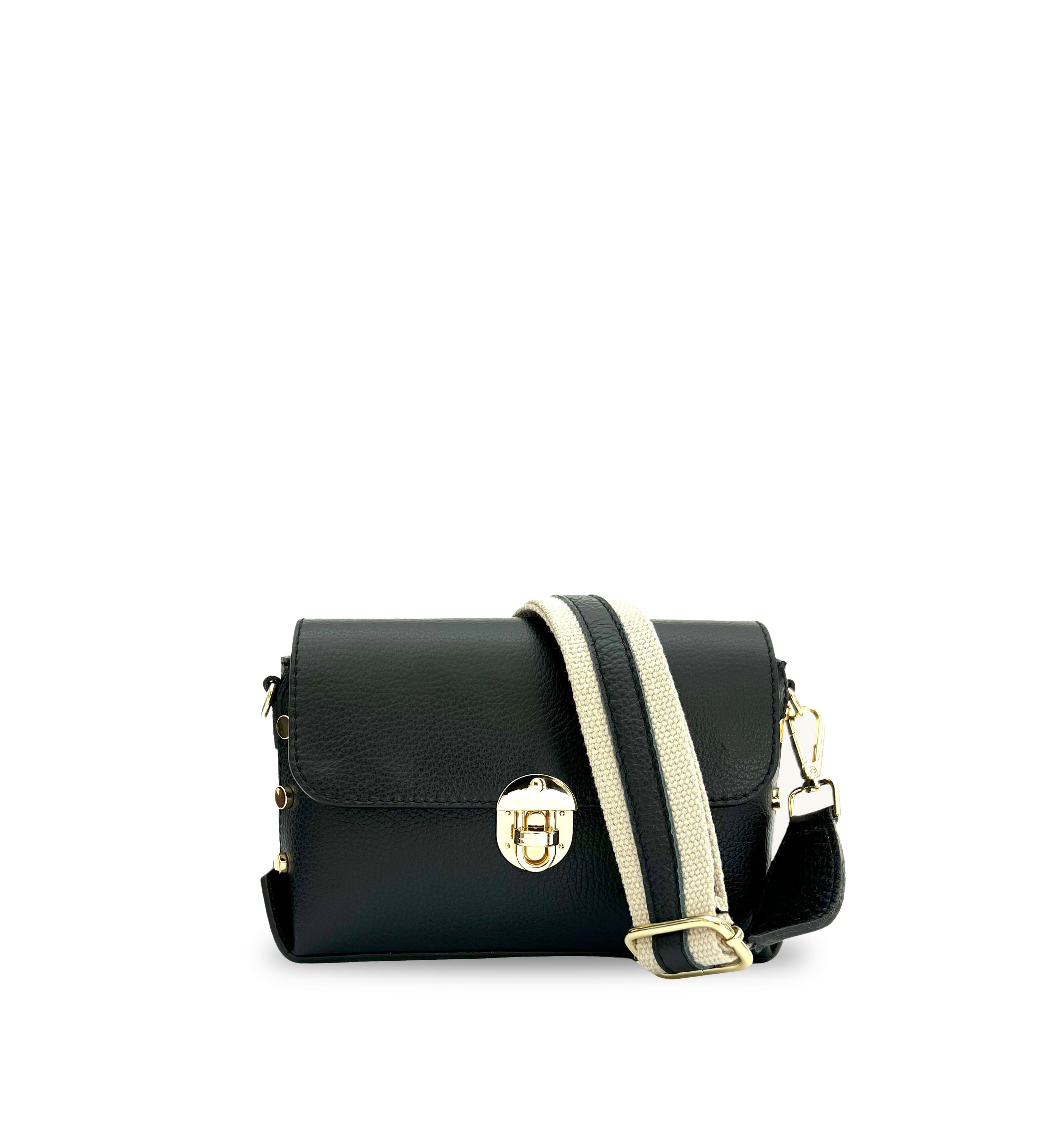 The Bloxsome Leather Crossbody Bag With Canvas Strap
