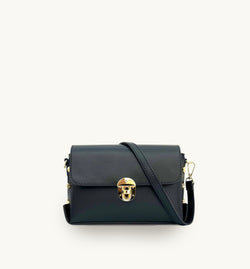 The Bloxsome Black Leather Crossbody Bag