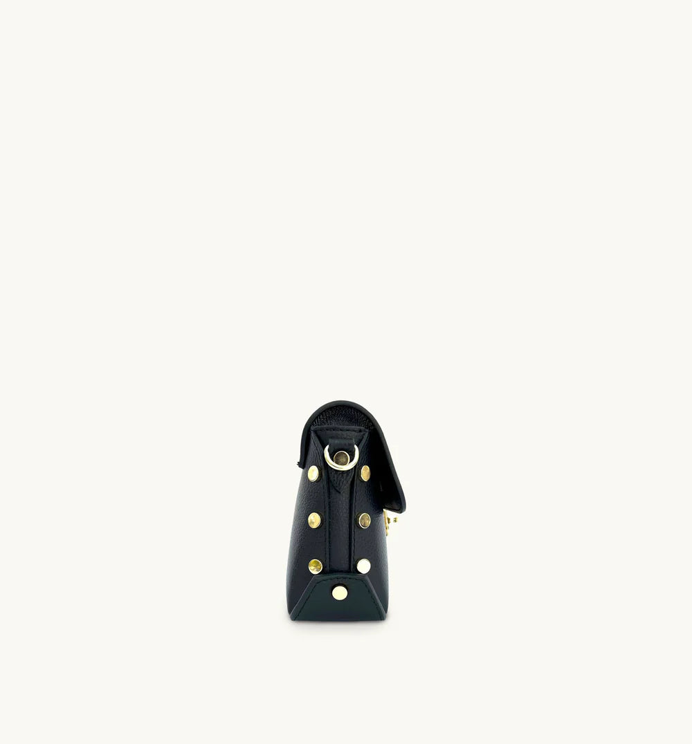The Bloxsome Black Leather Crossbody Bag