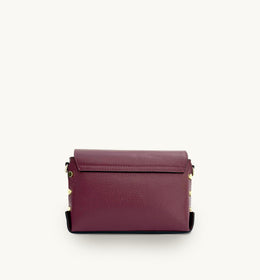 The Bloxsome Plum Leather Crossbody Bag With Plum Chevron Strap