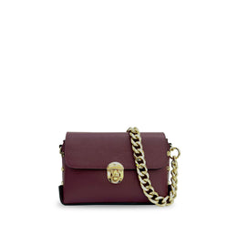 The Bloxsome Leather Crossbody Bag With Gold Chain Strap