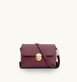 Apatchy The Bloxsome Plum Leather Crossbody Bag 