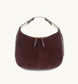 The Charlie Burgundy Suede Bag