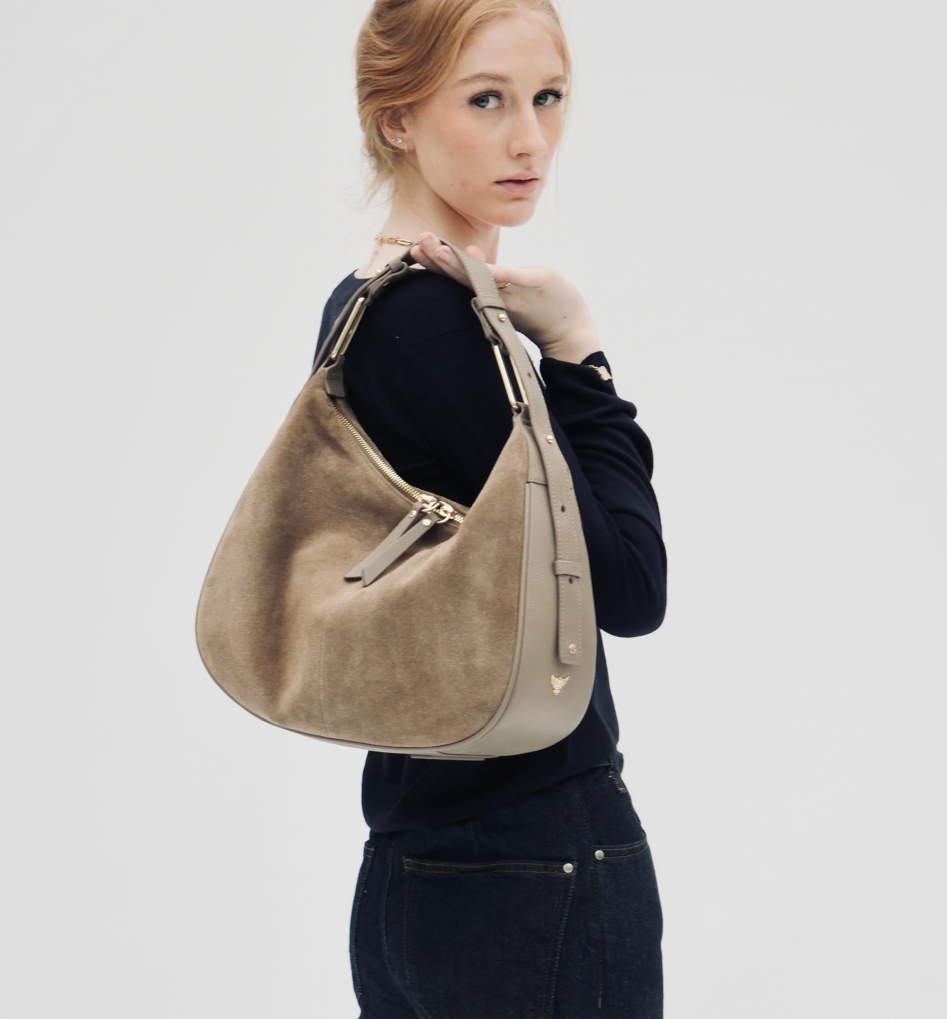 The Charlie Mushroom Suede Bag