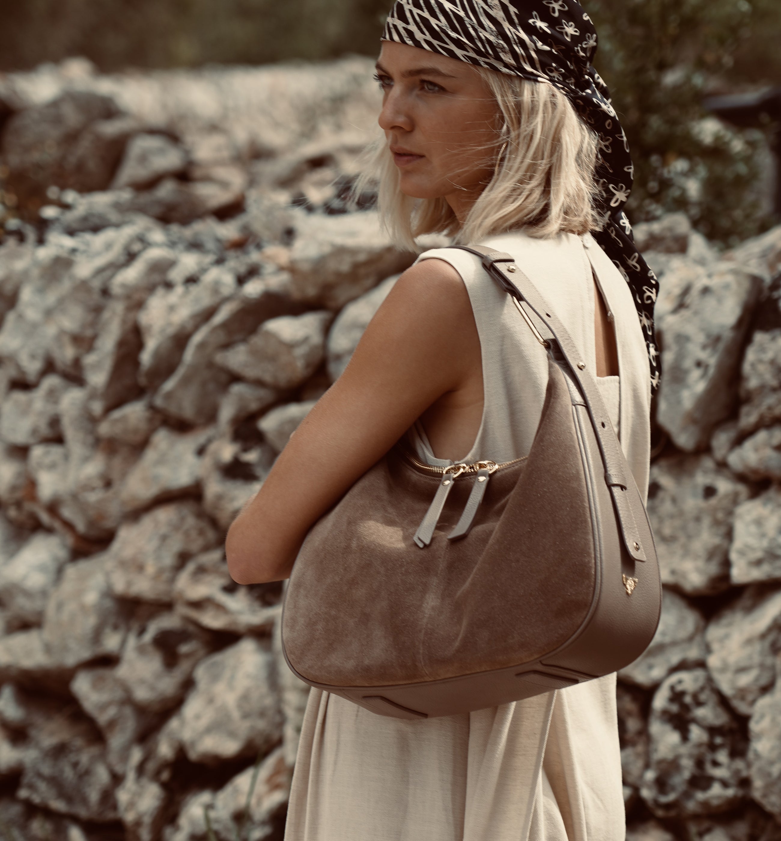 The Charlie Mushroom Suede Bag