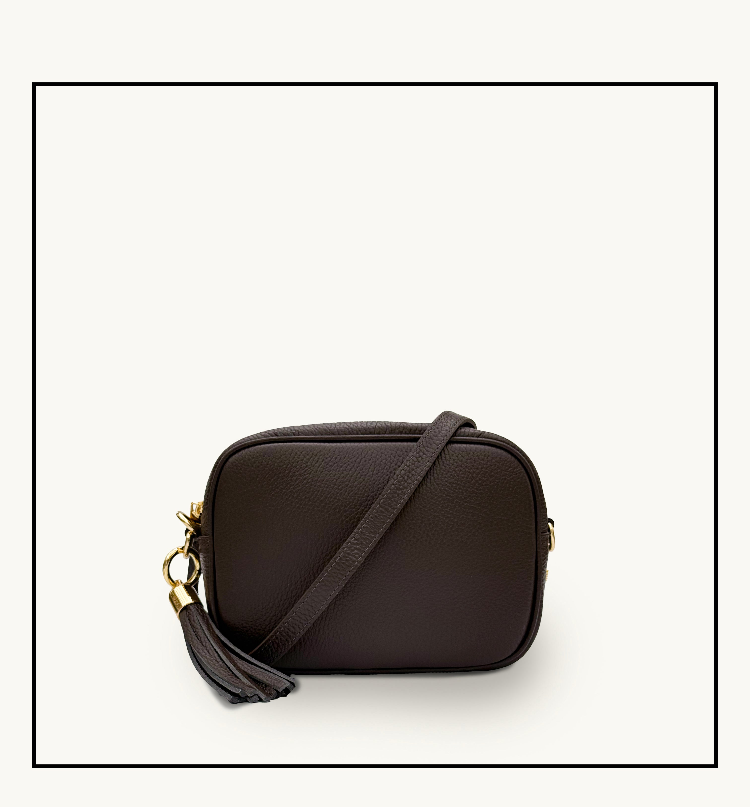 The Tassel Chocolate Leather Crossbody Bag